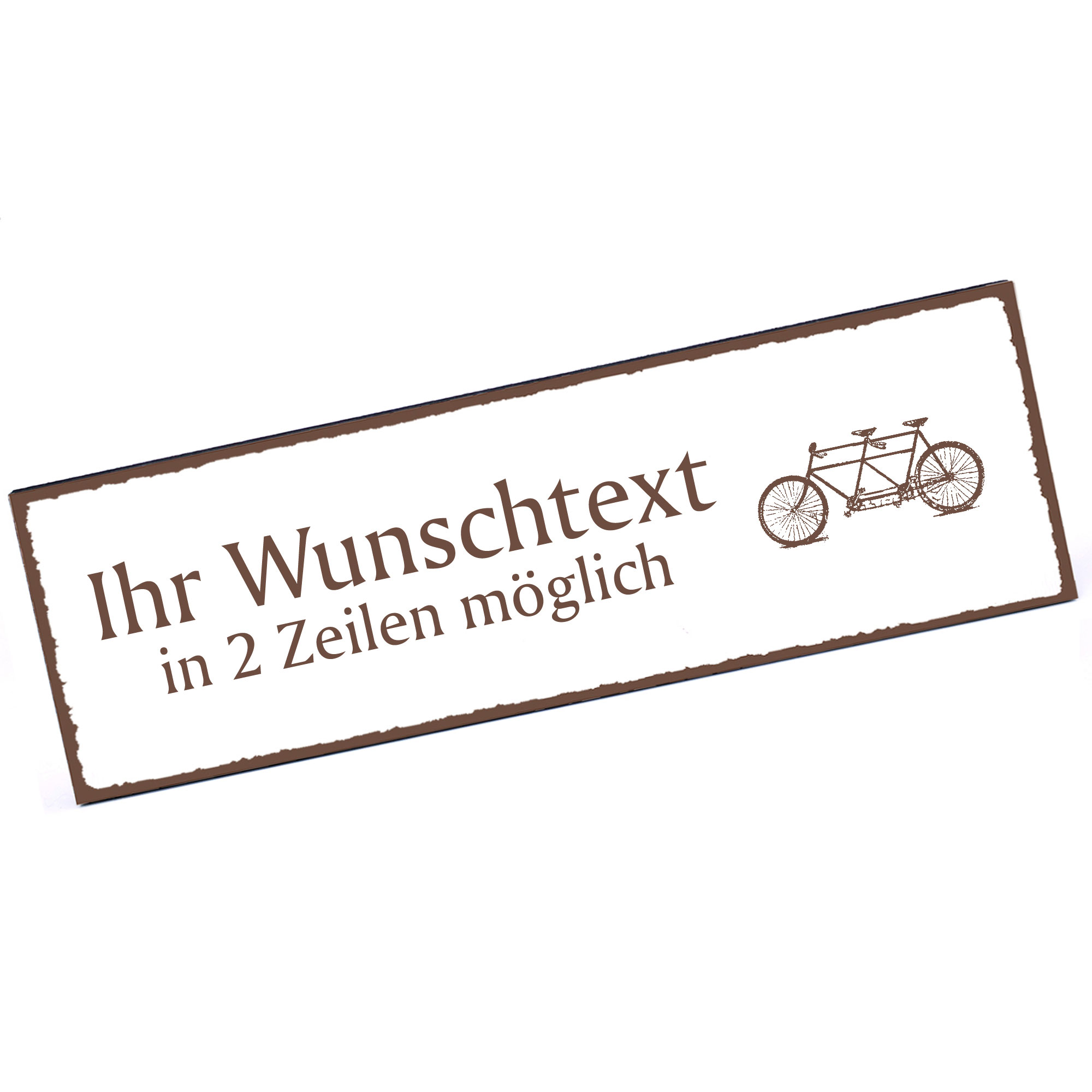 Türschild Tandem  Namensschild personalisiert mit Gravur - 150mm x 50mm - selbstklebend