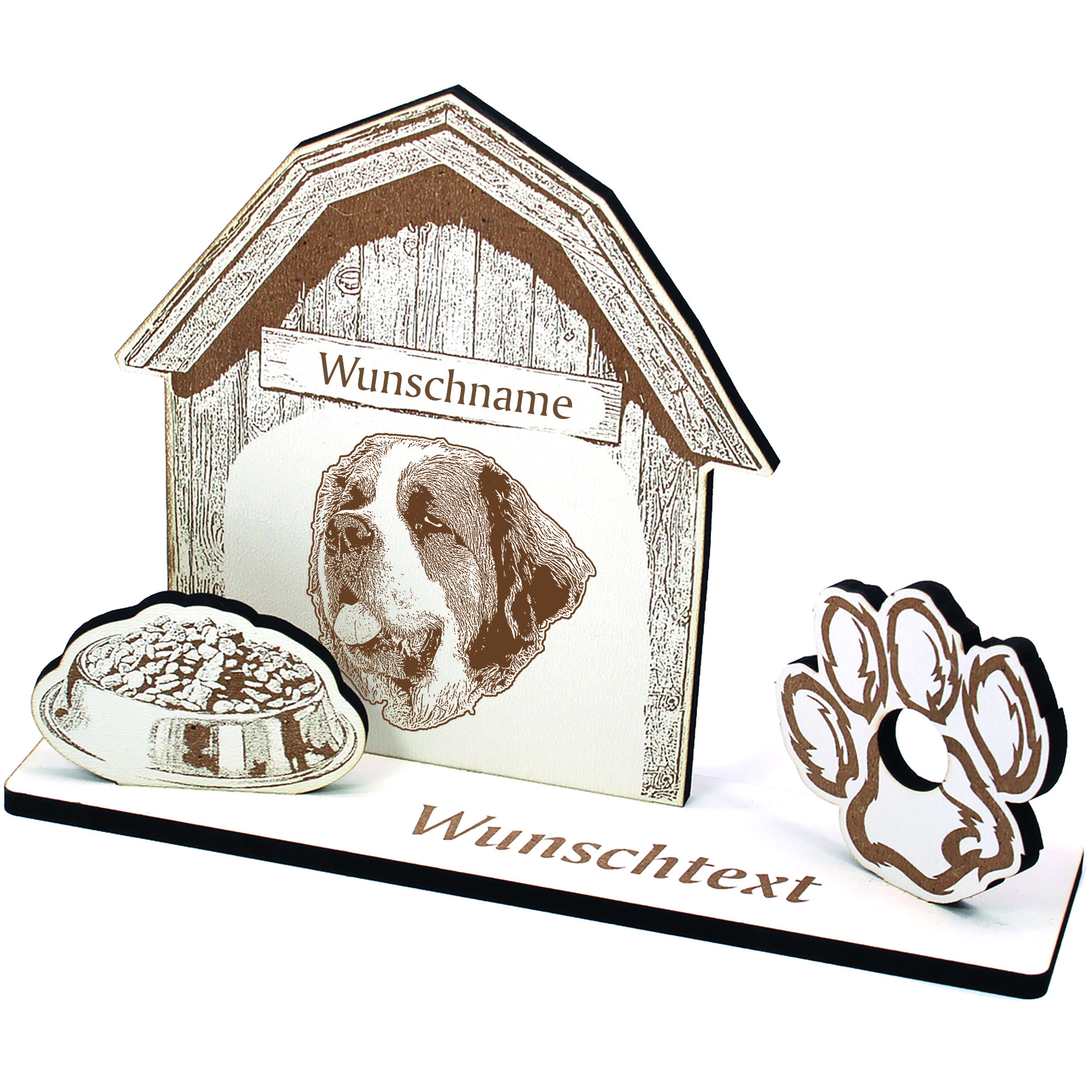Geldgeschenk Hund Bernhardiner  - personalisiert 20x14cm
