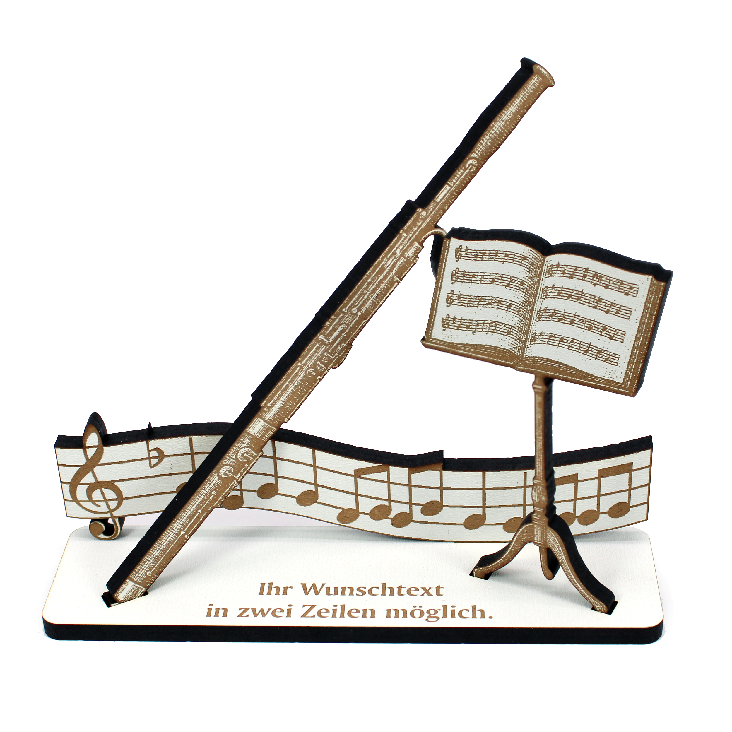 Dekoaufsteller Fagott – Geschenk für Musiker mit Wunschtext - Fagottist & Fagottistin  –  Geldgeschenk