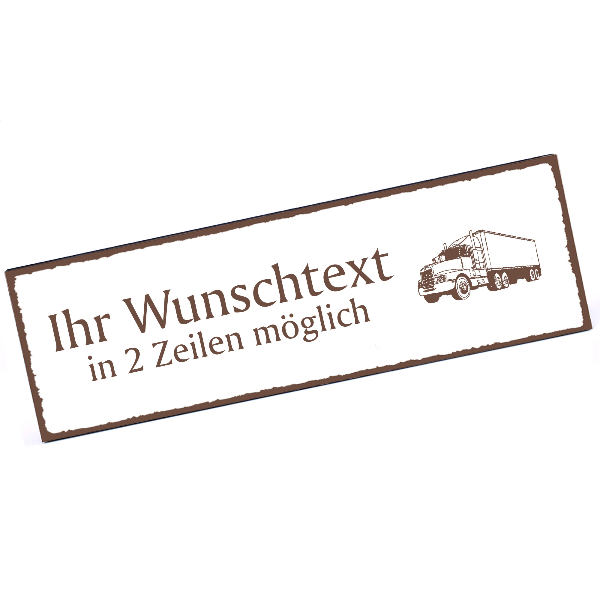 Türschild LKW  Namensschild personalisiert mit Gravur - 150mm x 50mm - selbstklebend