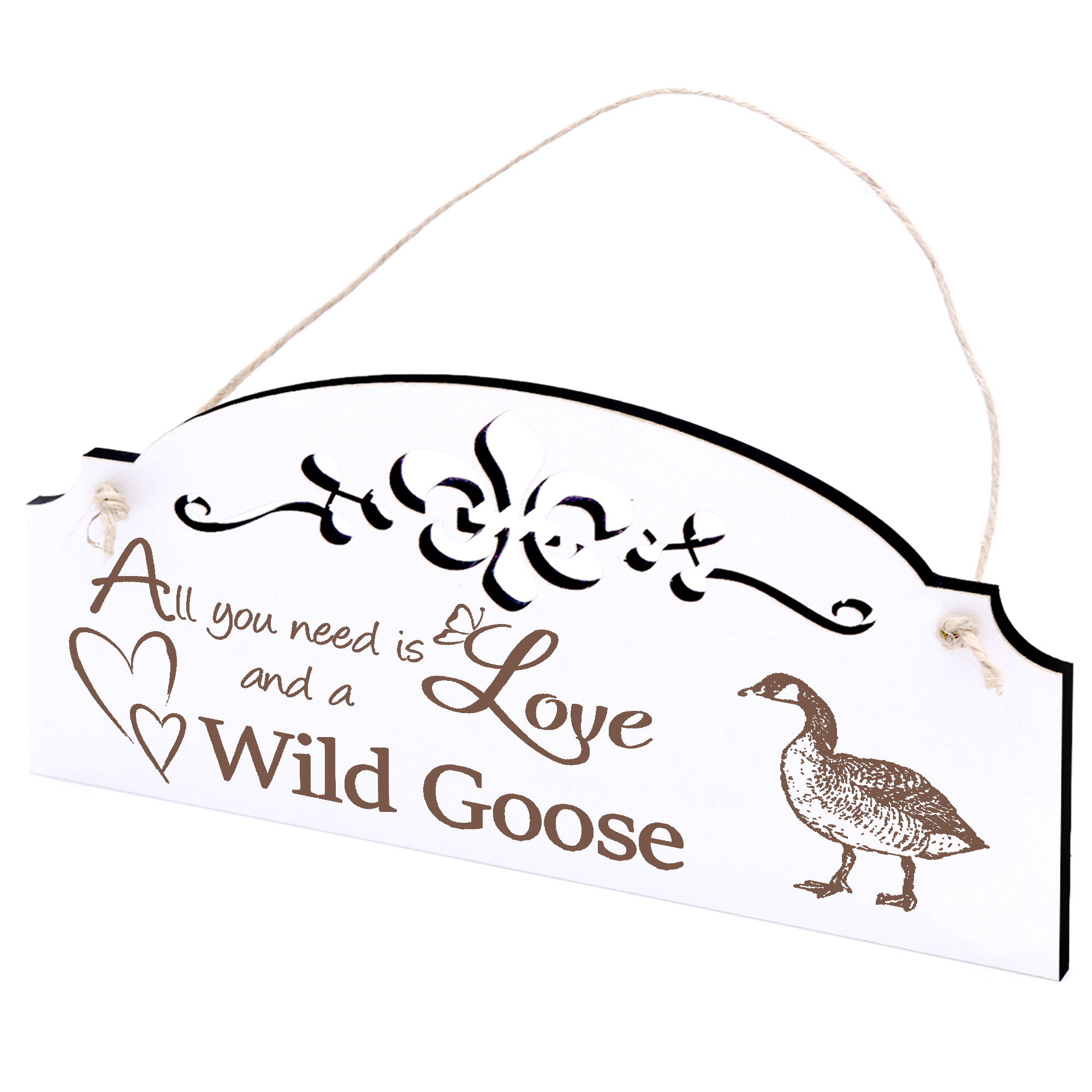 Schild Wildgans Deko 20x10cm - All you need is Love and a Wild Goose - Holz