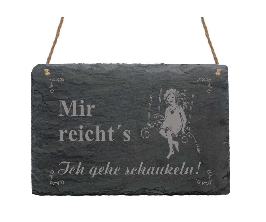 Schiefertafel « Mir reicht's... » Mädchen 2