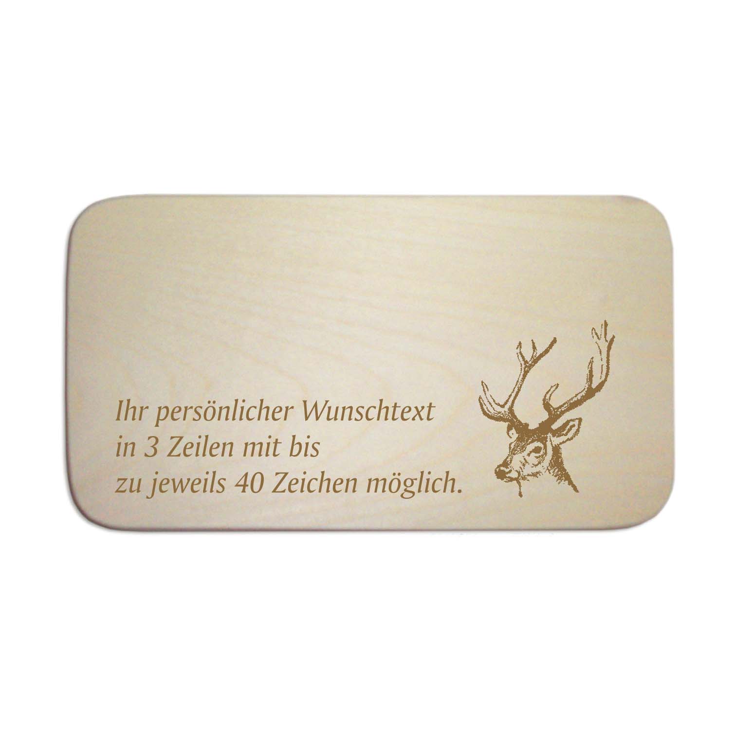 Frühstücksbrettchen « Hirsch » mit Wunschgravur