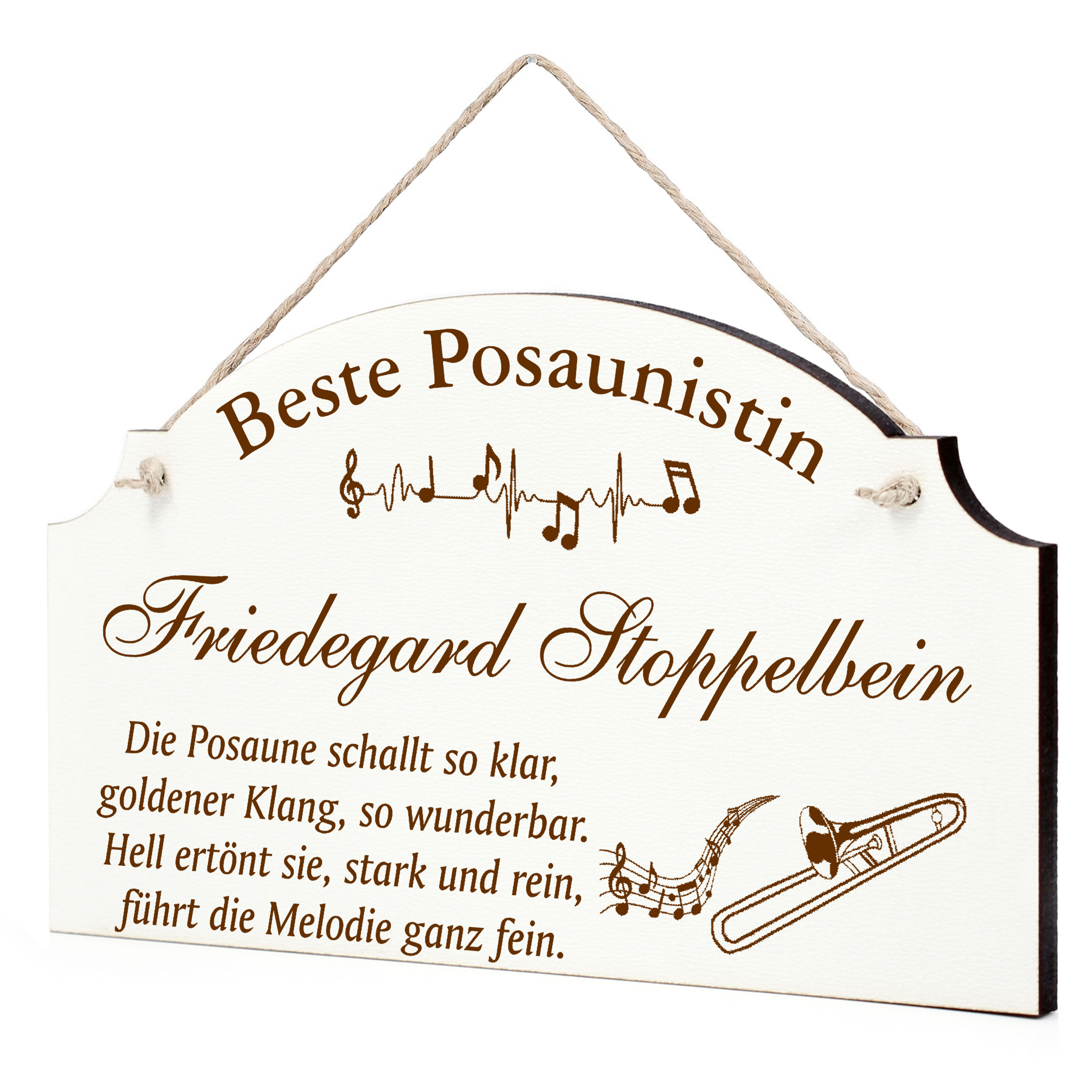 Schild Posaune Bester Posaunist Beste Posaunistin Geschenk - lustige Geschenke in 3 Größen zum Geburtstag