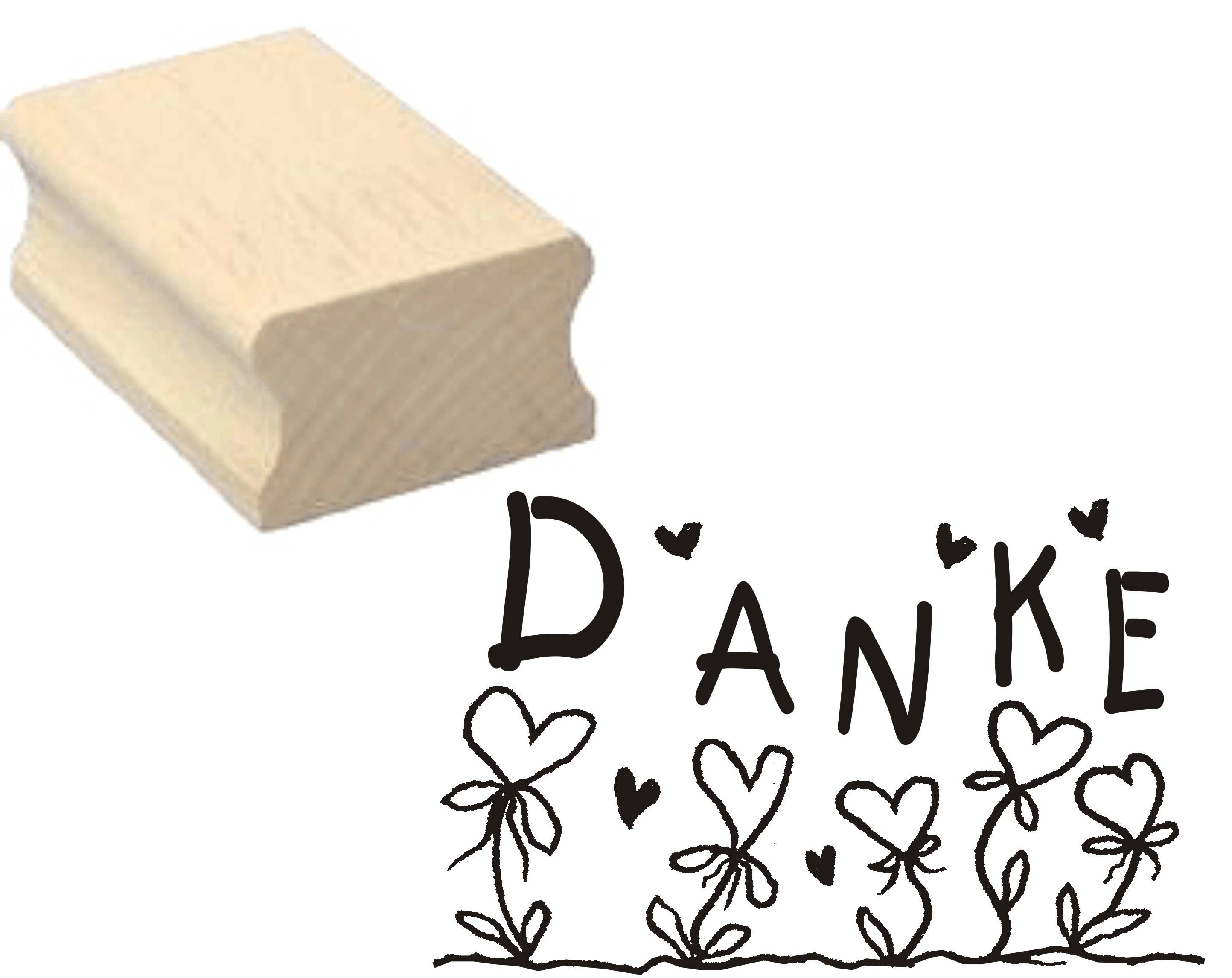 Stempel « DANKE » Motivstempel 50 x 30 mm