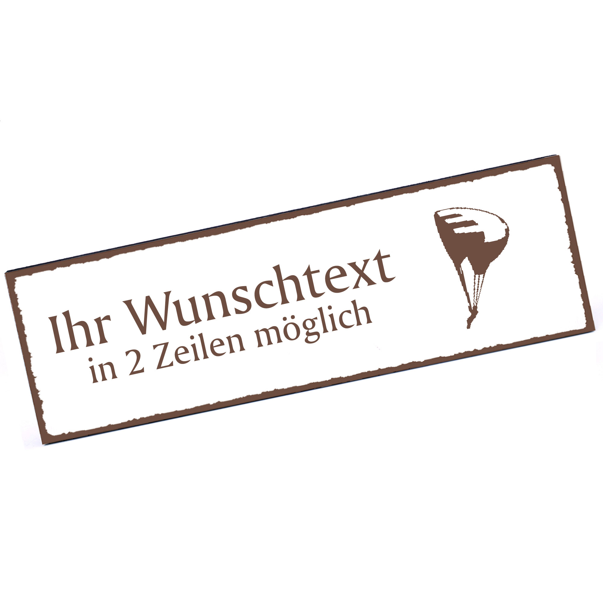 Türschild Gleitschirm  Namensschild personalisiert mit Gravur - 150mm x 50mm - selbstklebend