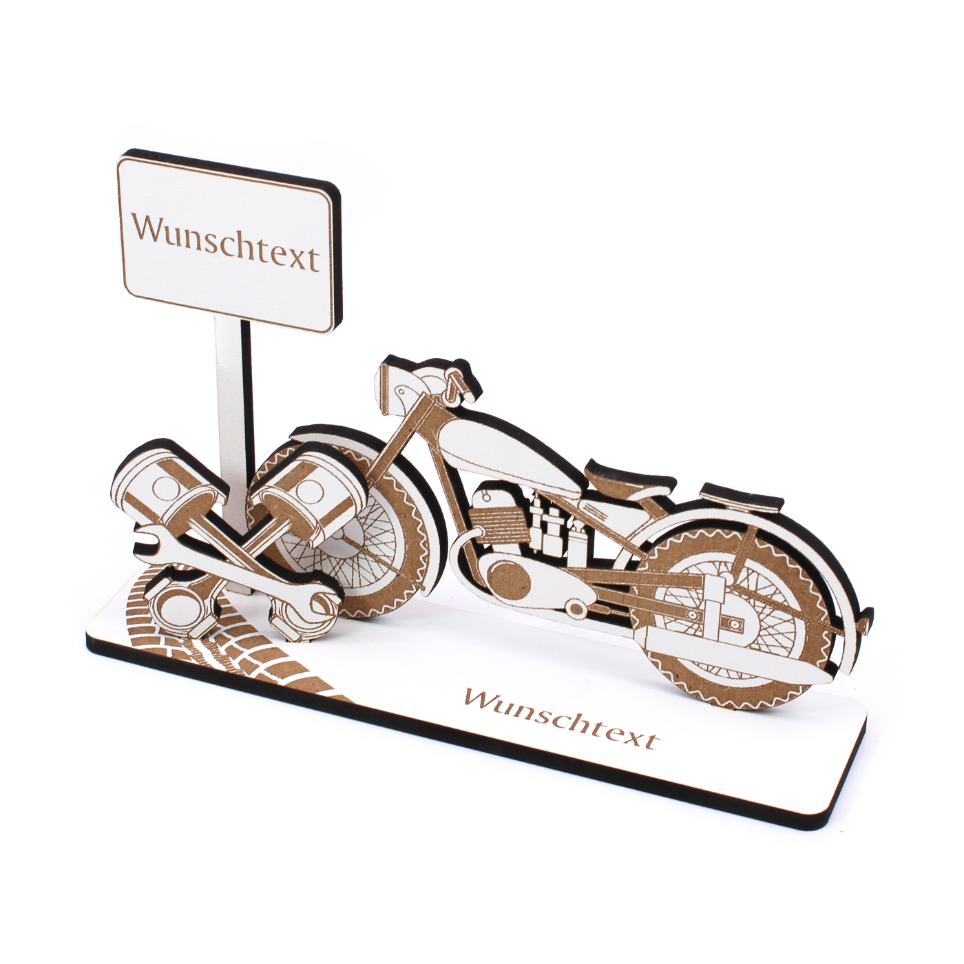 Geldgeschenk Motorrad Oldtimer - inkl. Wunschtext - Schild für Geld Gutschein