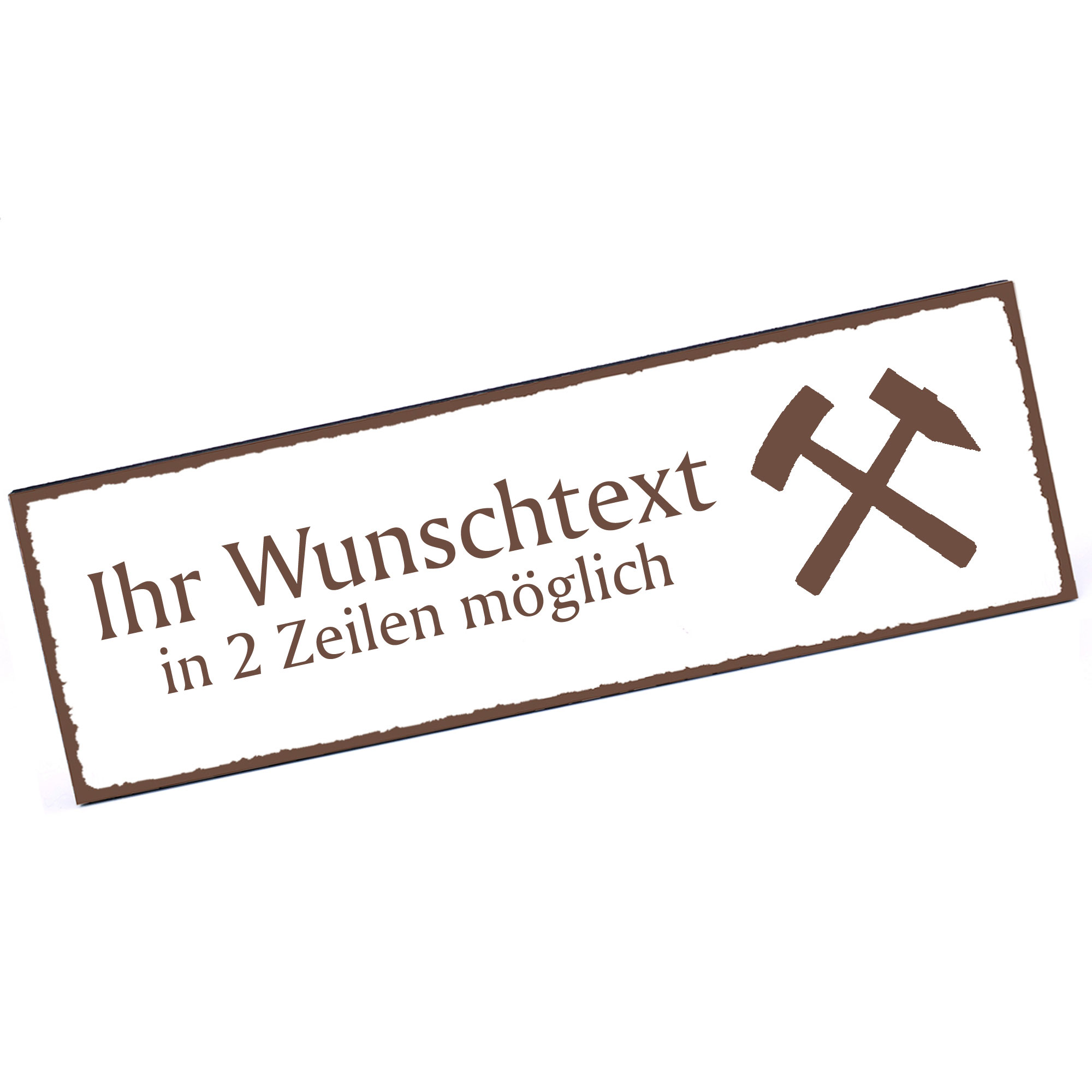 Türschild Bergbau Bergmann Zeichen  Namensschild personalisiert mit Gravur - 150mm x 50mm - selbstkl
