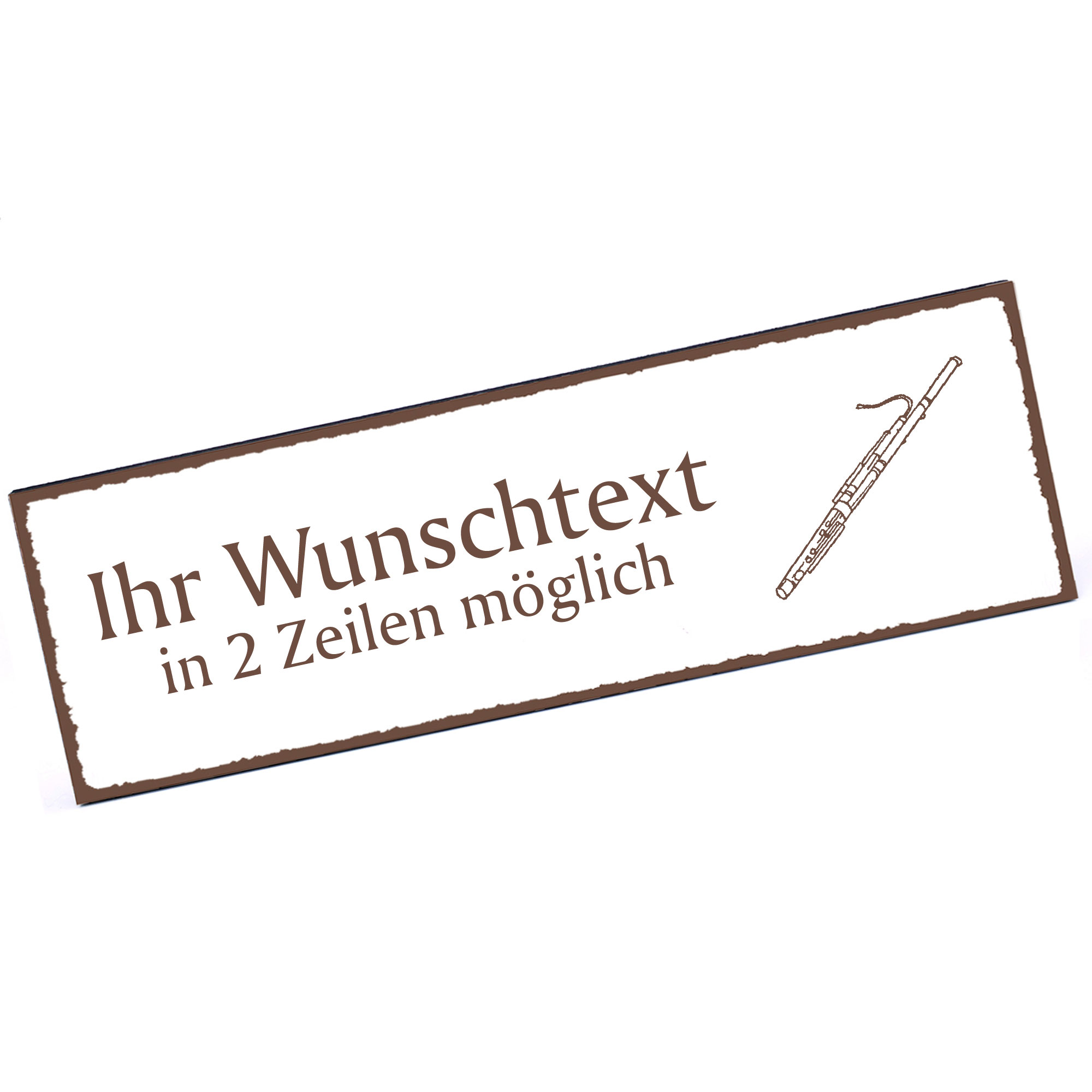Türschild Fagott  Namensschild personalisiert mit Gravur - 150mm x 50mm - selbstklebend