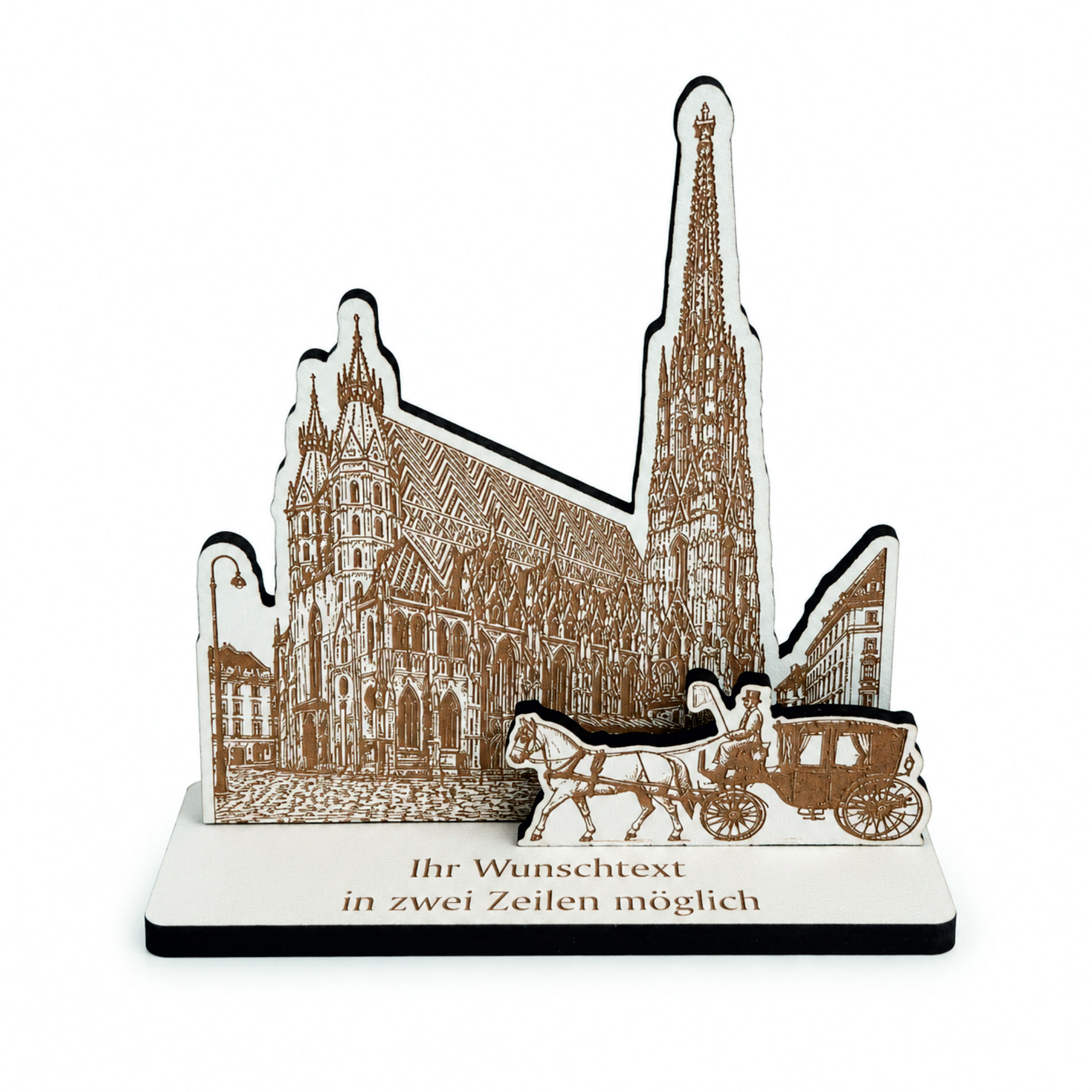 Reisegutschein Wien Stephansdom personalisiert - Schild für Geld Gutschein - 11 x 11,5 cm