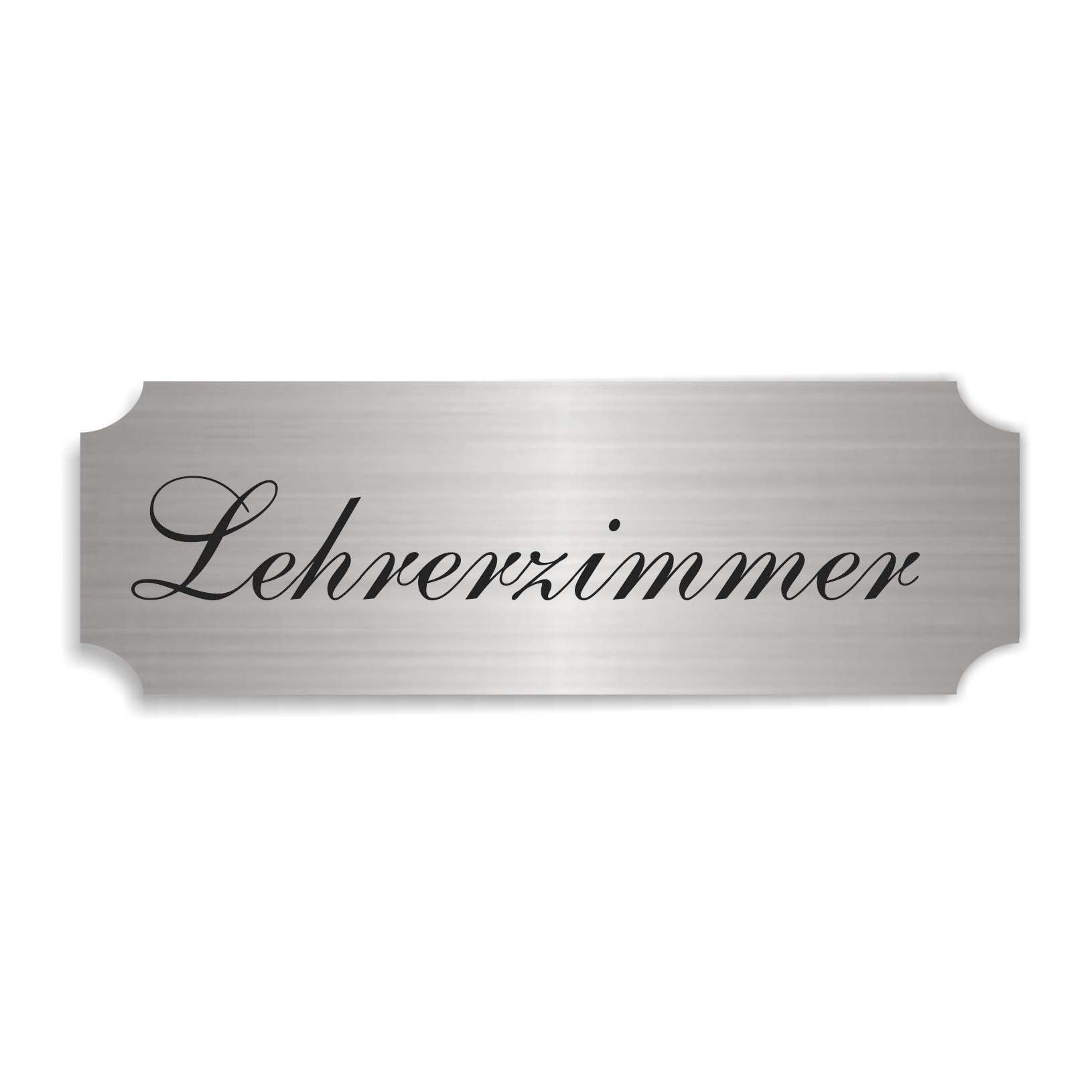 Schild « LEHRERZIMMER » selbstklebend - Aluminium Look - silber