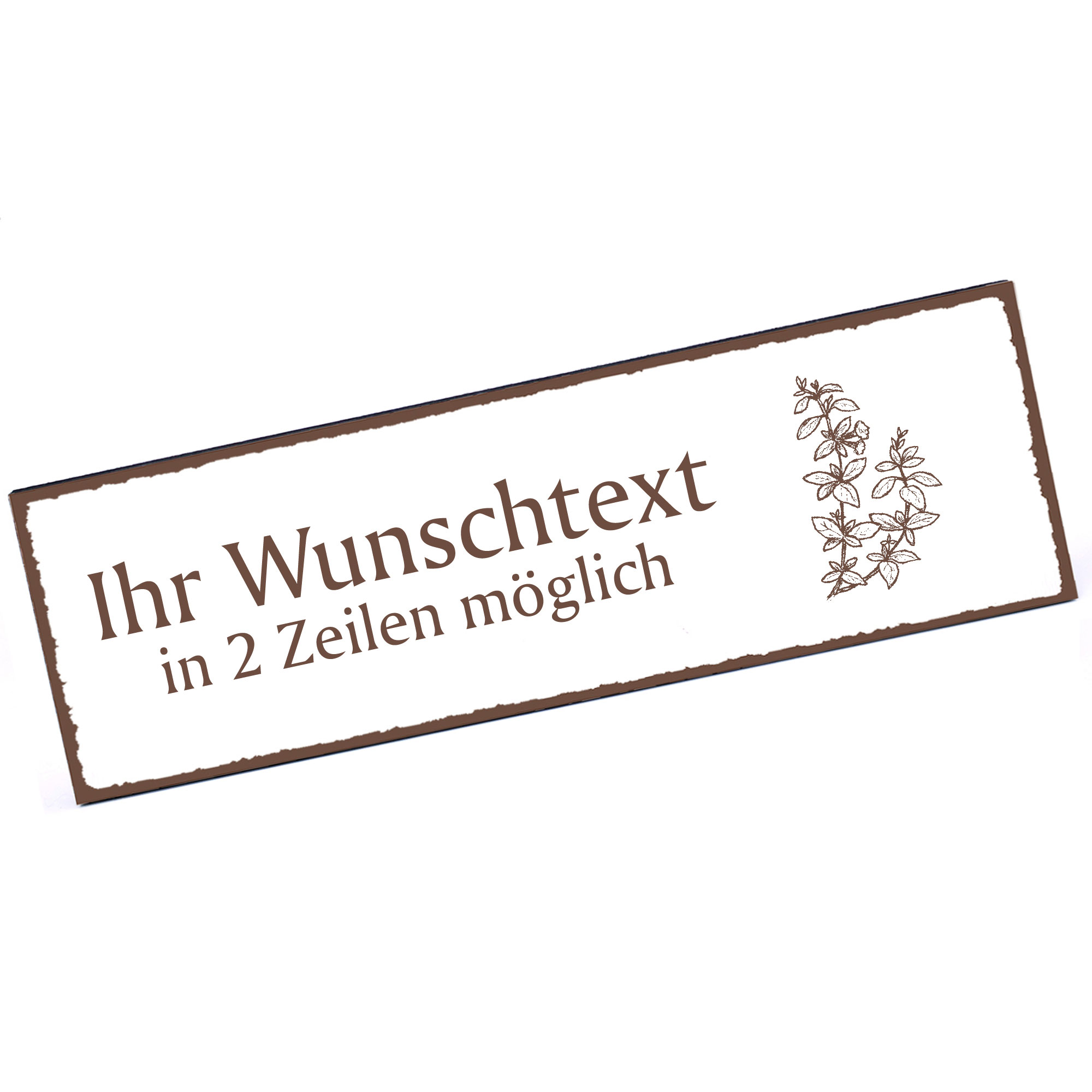 Türschild Basilikum  Namensschild personalisiert mit Gravur - 150mm x 50mm - selbstklebend