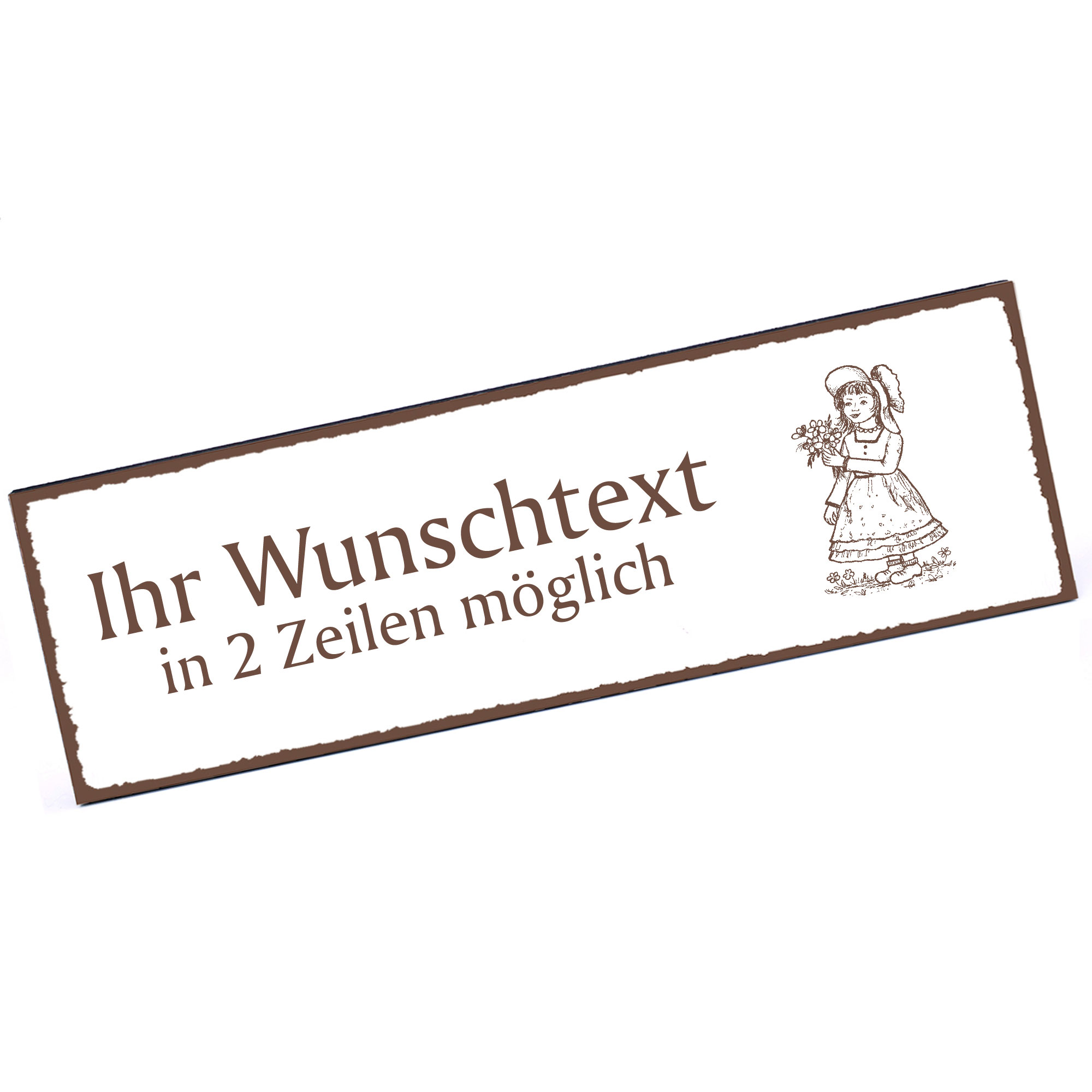Türschild kleines Mädchen  Namensschild personalisiert mit Gravur - 150mm x 50mm - selbstklebend