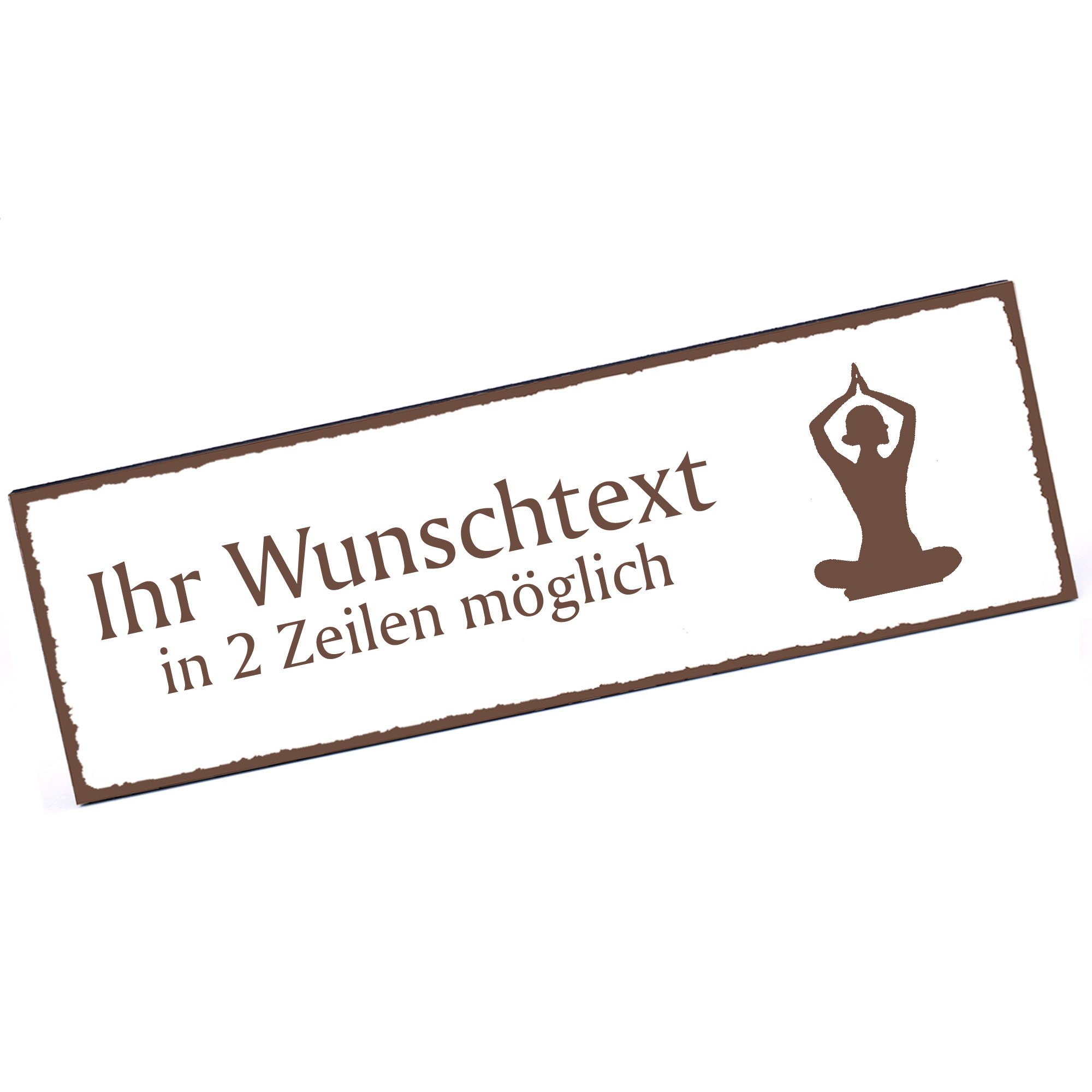 Türschild Yoga  Namensschild personalisiert mit Gravur - 150mm x 50mm - selbstklebend