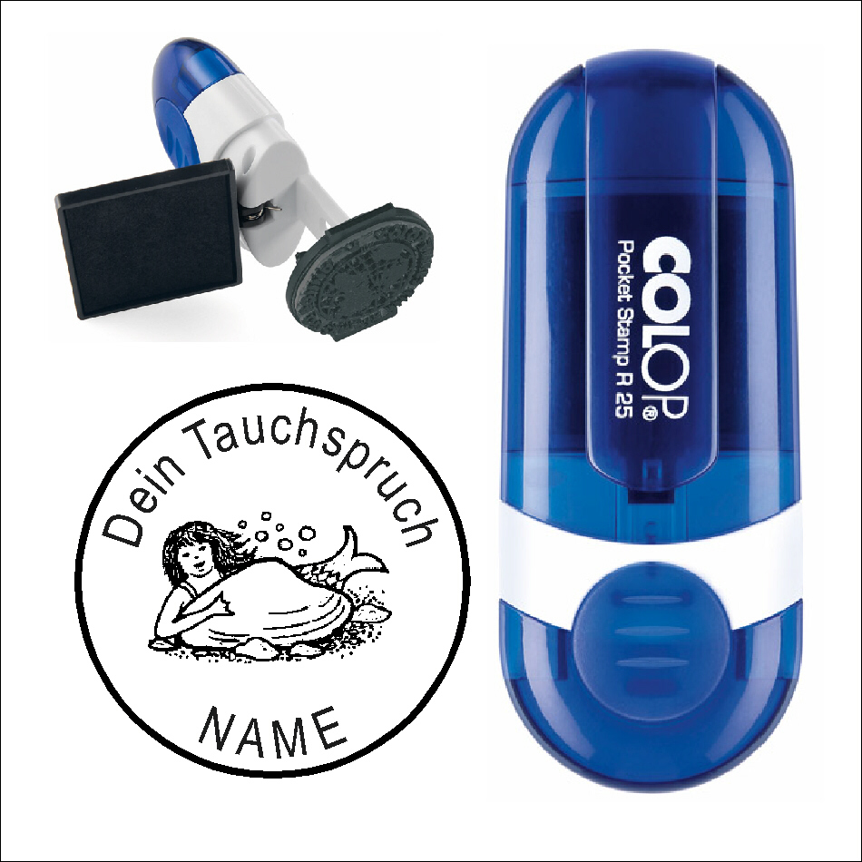 Taucherstempel « Meerjungfrau mit Muschel »