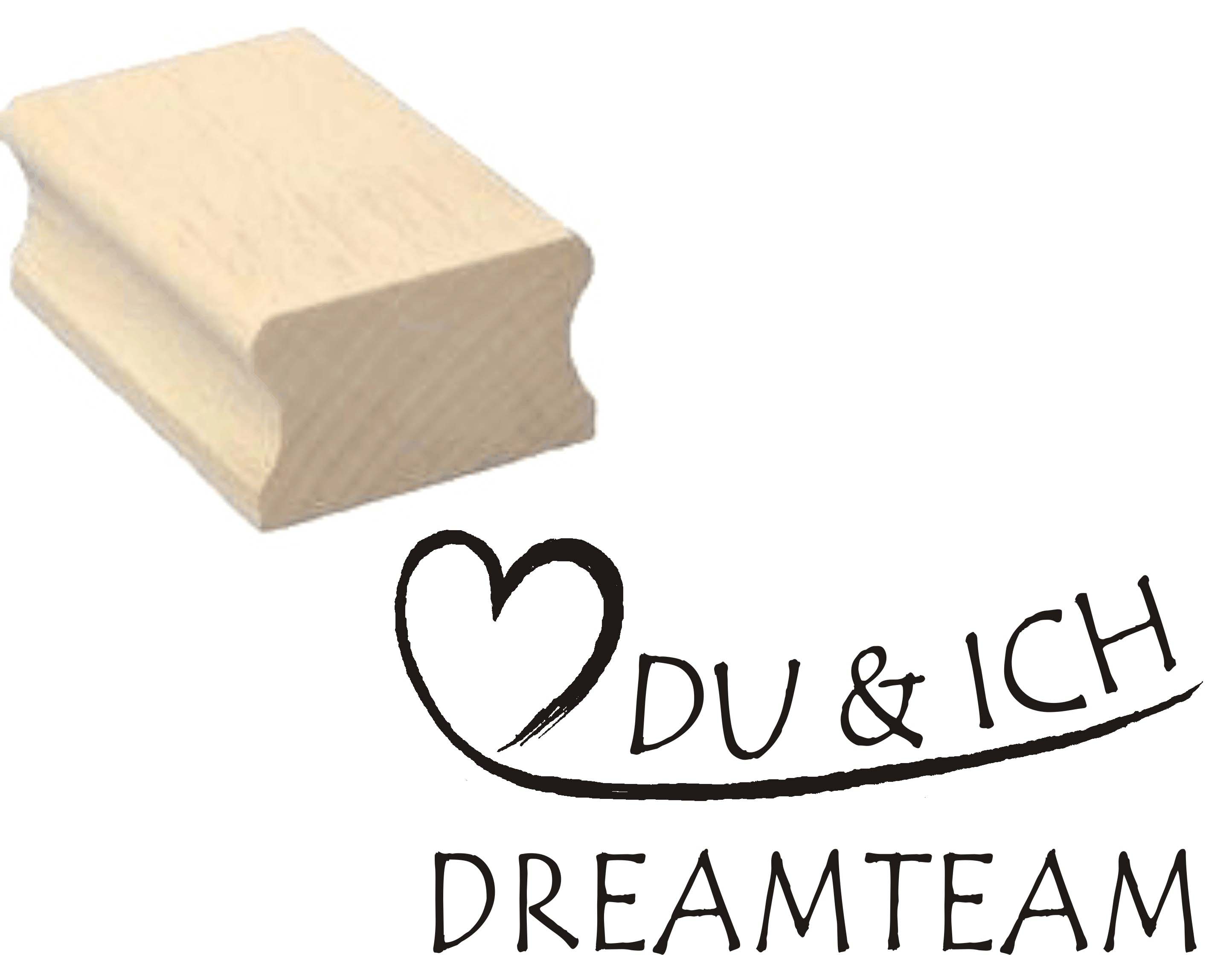 Stempel « DU & ICH DREAMTEAM » Motivstempel 50 x 30 mm