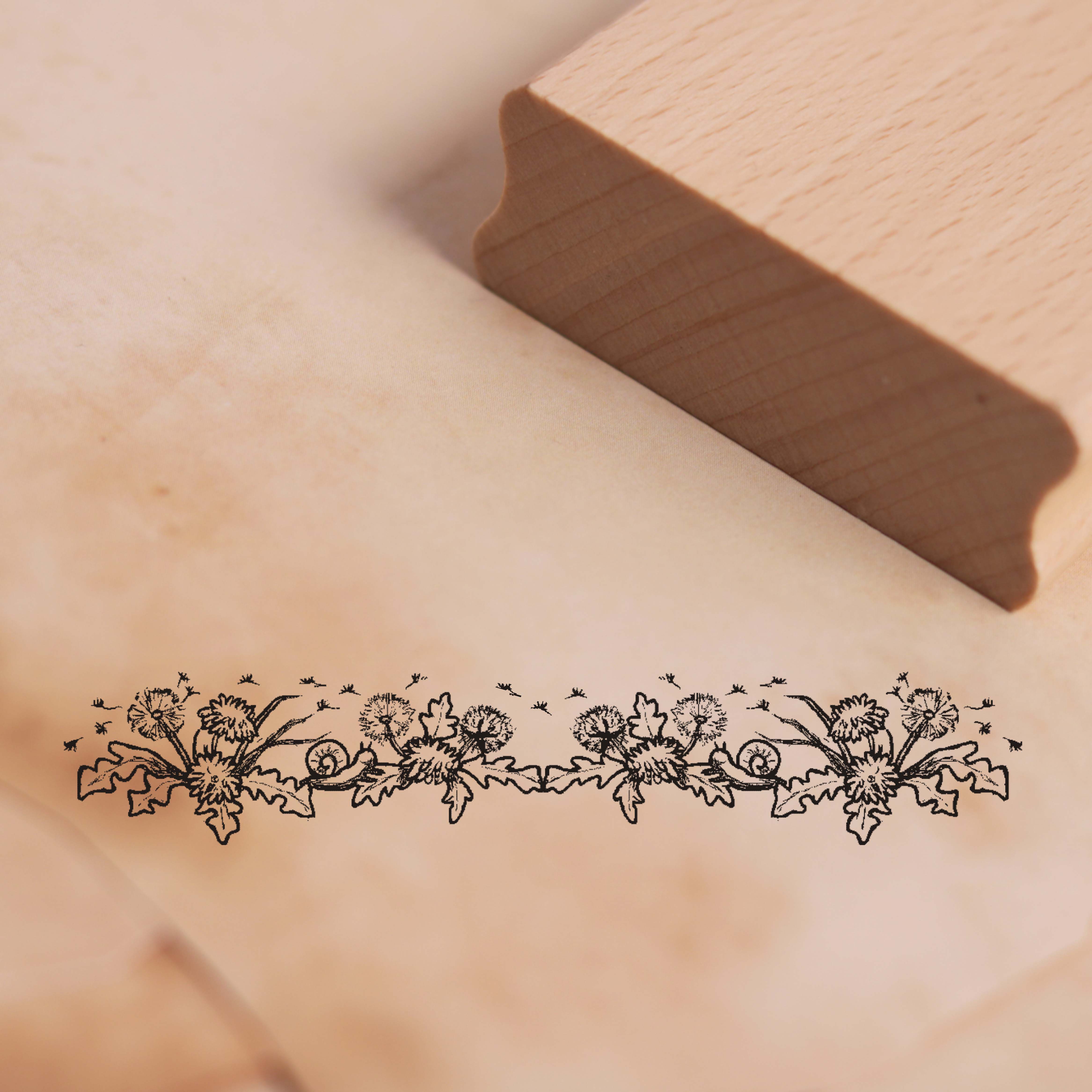 Motivstempel Pusteblume Löwenzahn Bordüre Stempel 98mm x 18mm