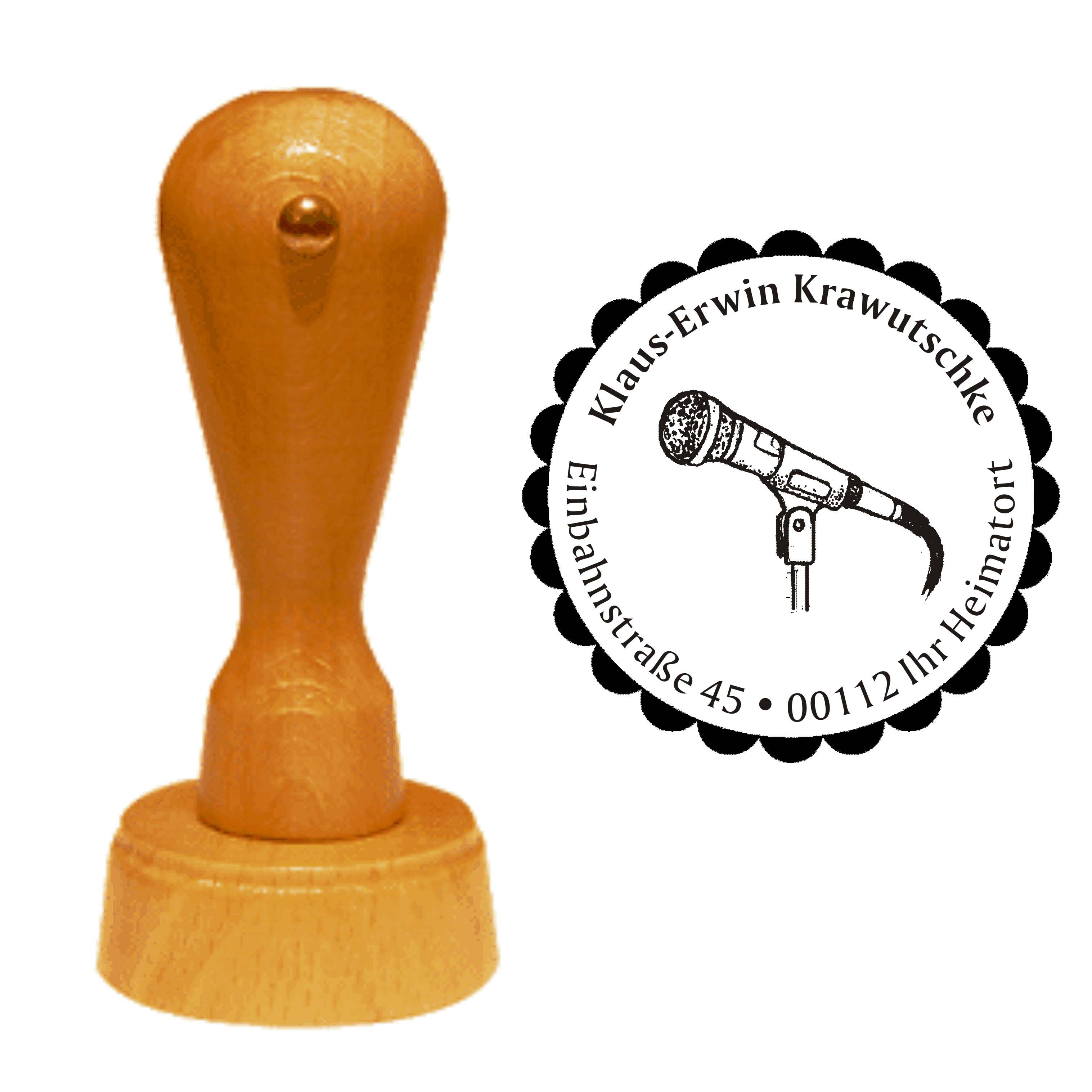 Adressenstempel « MIKROFON 02 » Stempel Ø 40 mm