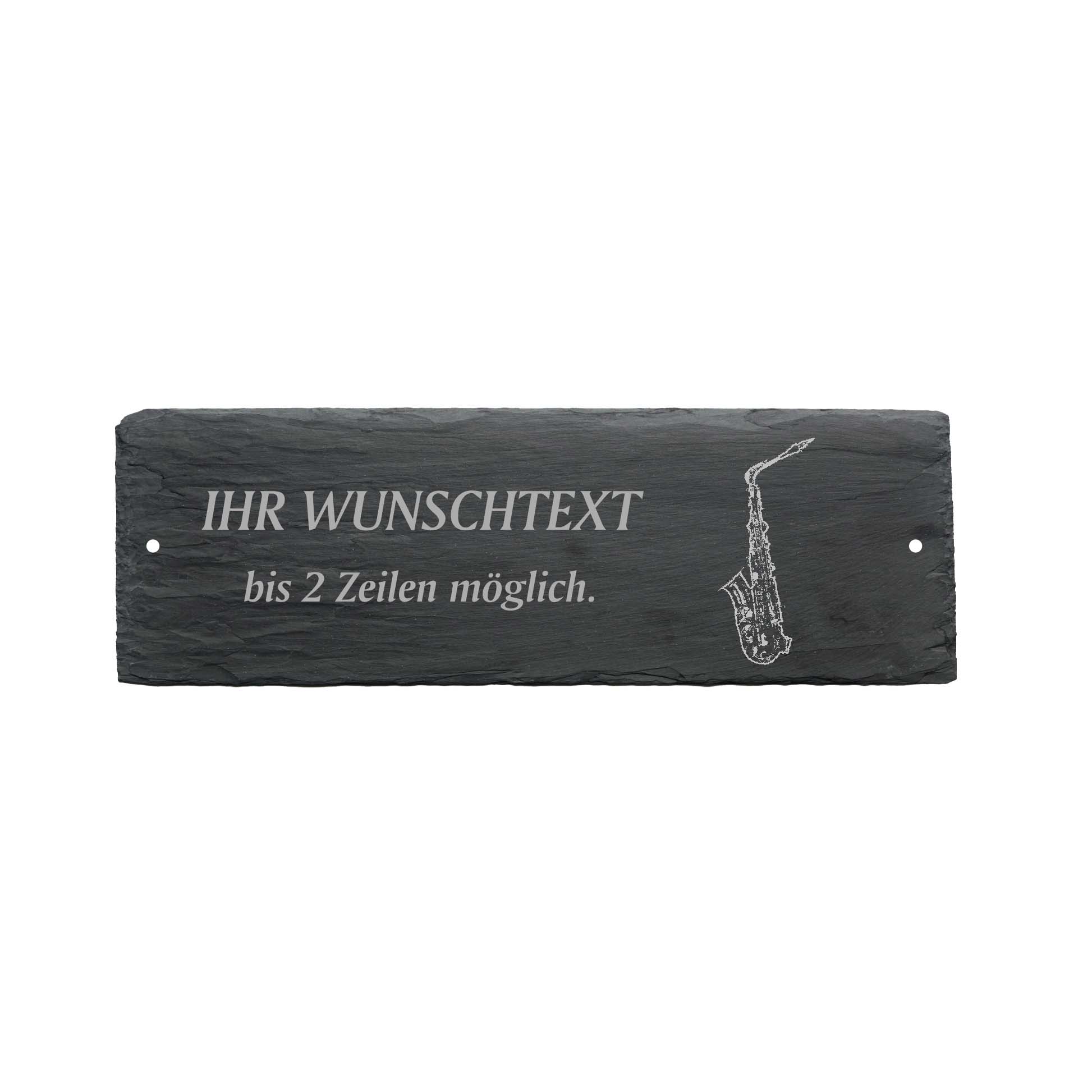 Türschild « SAXOFON » ca. 22 x 8 cm - aus Schiefer
