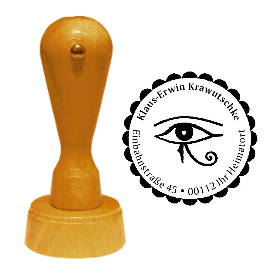 Adressenstempel « HORUSAUGE » mit persönlichem Wunschtext