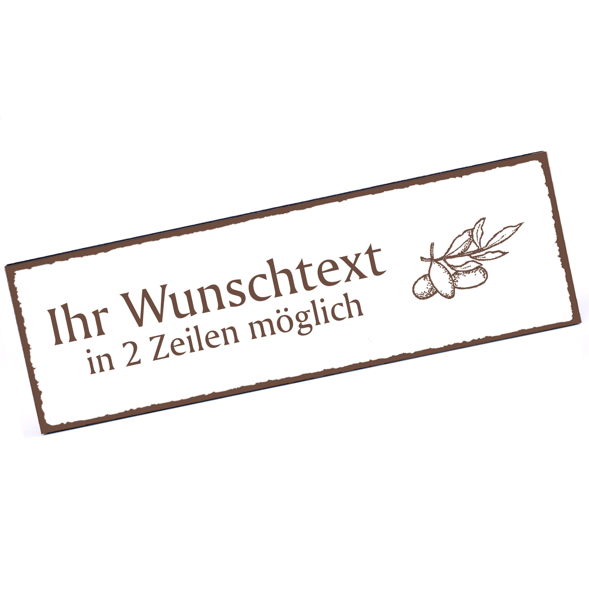 Türschild Olive  Namensschild personalisiert mit Gravur - 150mm x 50mm - selbstklebend