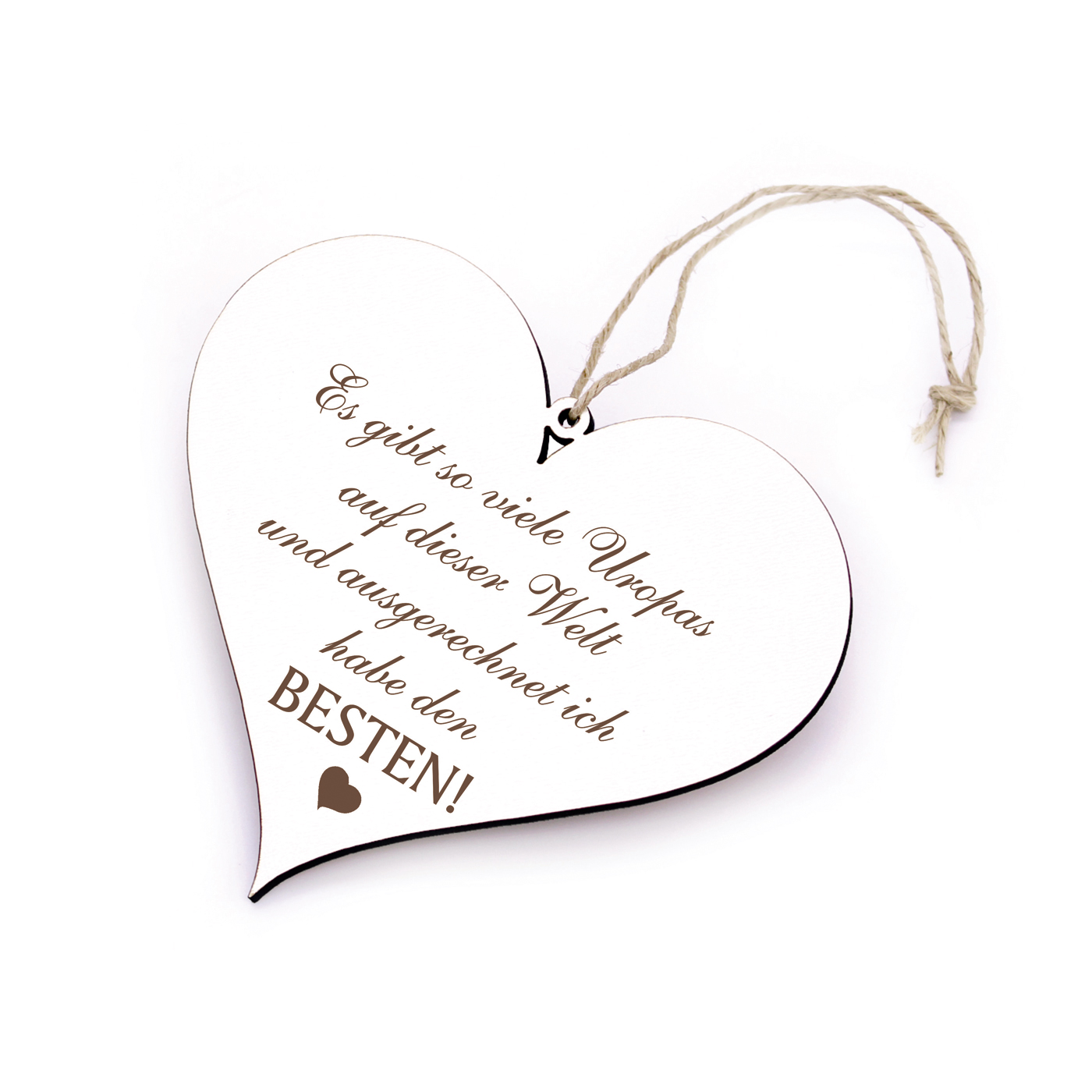 Schild Herz mit Spruch Bester Uropa der Welt - 13 x 12 cm