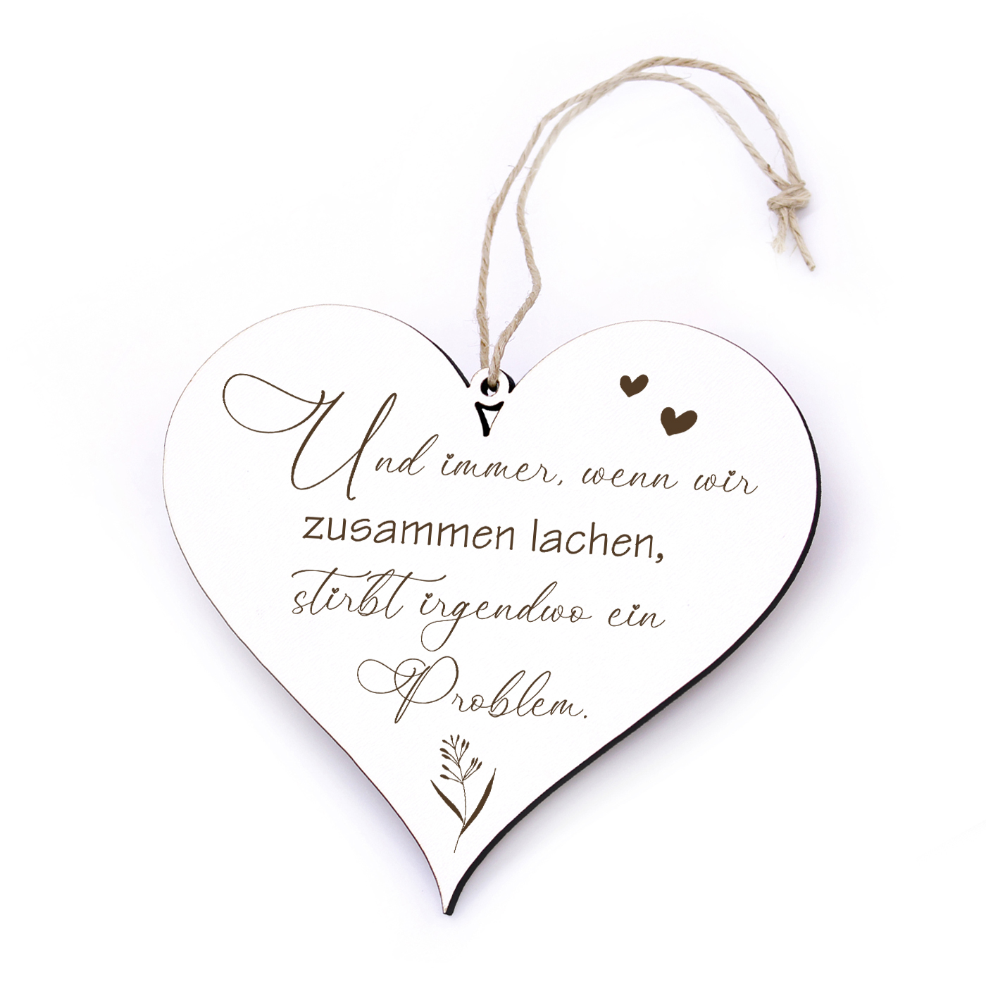 Schild Und immer, wenn wir zusammen lachen, stirbt irgendwo ein Problem – Geschenk Freundschaft 13×12 cm