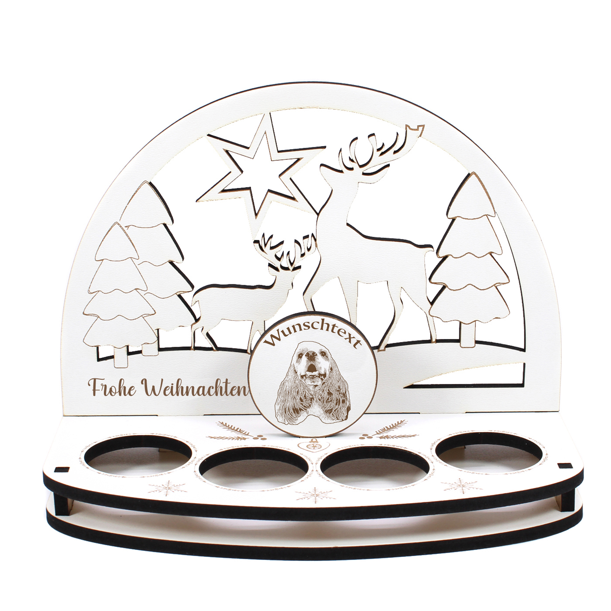 Deko Schwibbogen American Cocker Spaniel  Teelichthalter personalisiert Weihnachten Weihnachtsdekora