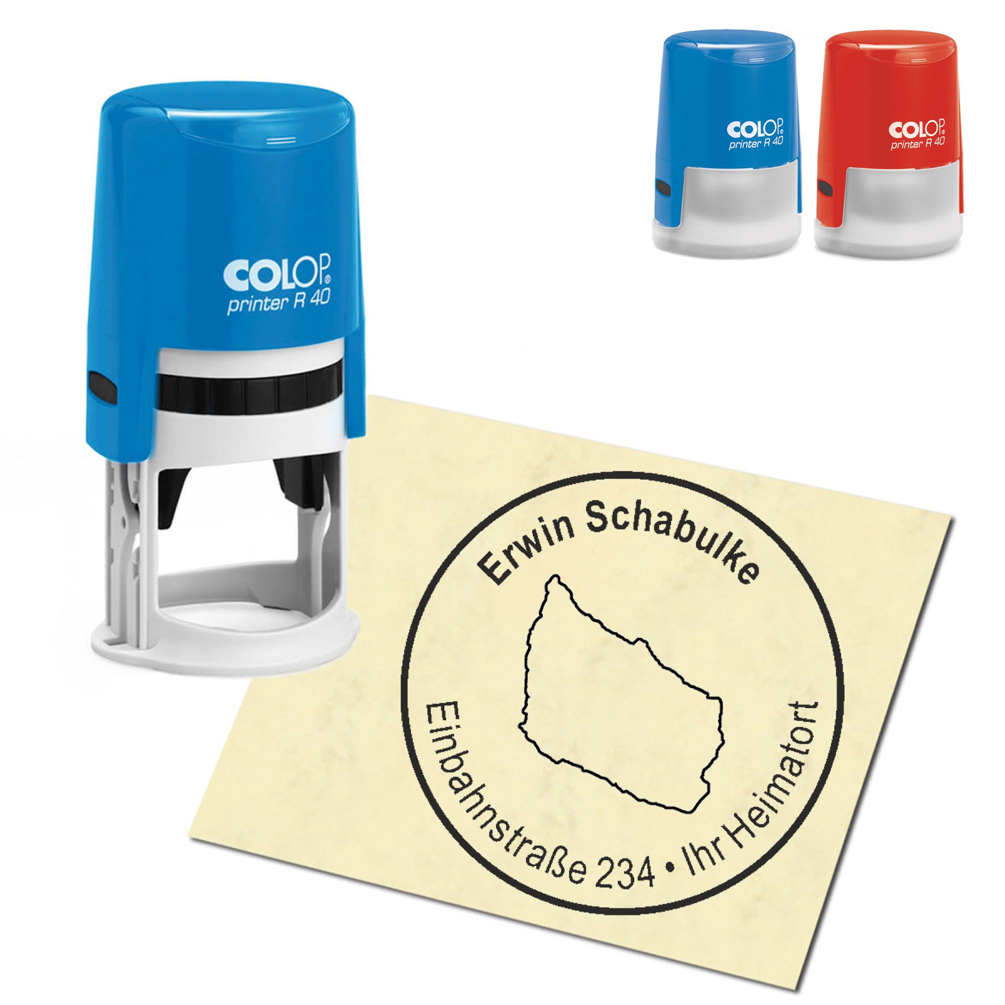 Stempel Adressstempel personalisiert - Insel Bornholm - rund &empty; 40mm
