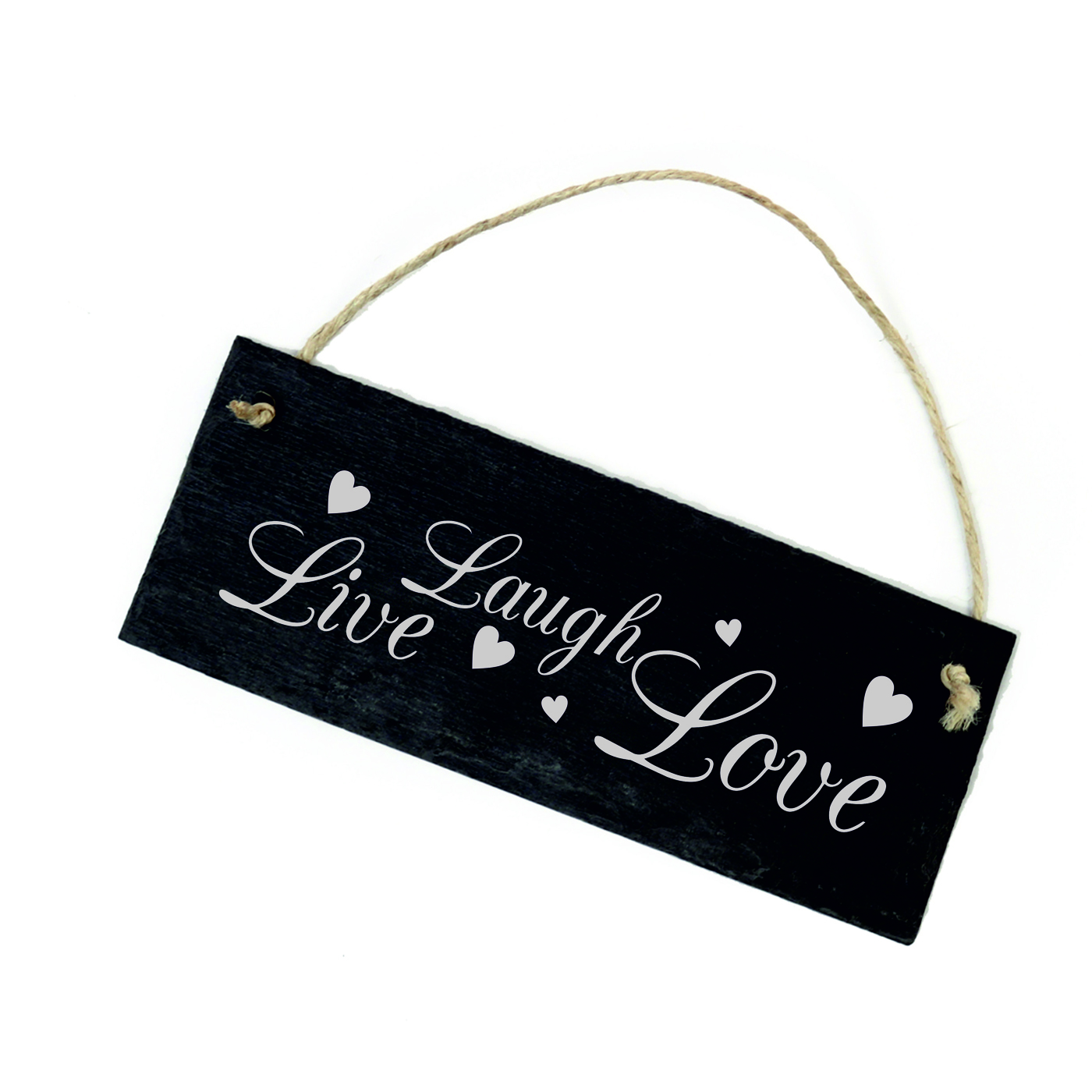 Schild Live Laugh Love - Türschild Herzen 22 x 8 cm