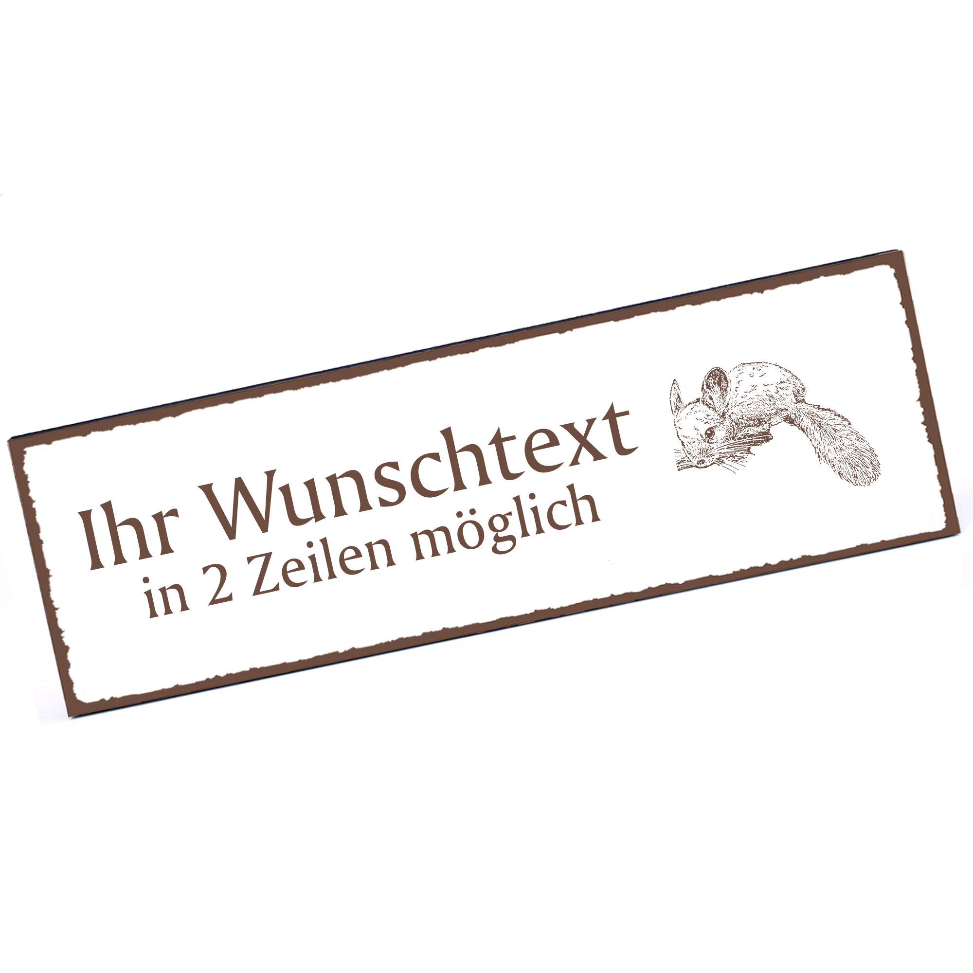Türschild Chinchilla  Namensschild personalisiert mit Gravur - 150mm x 50mm - selbstklebend