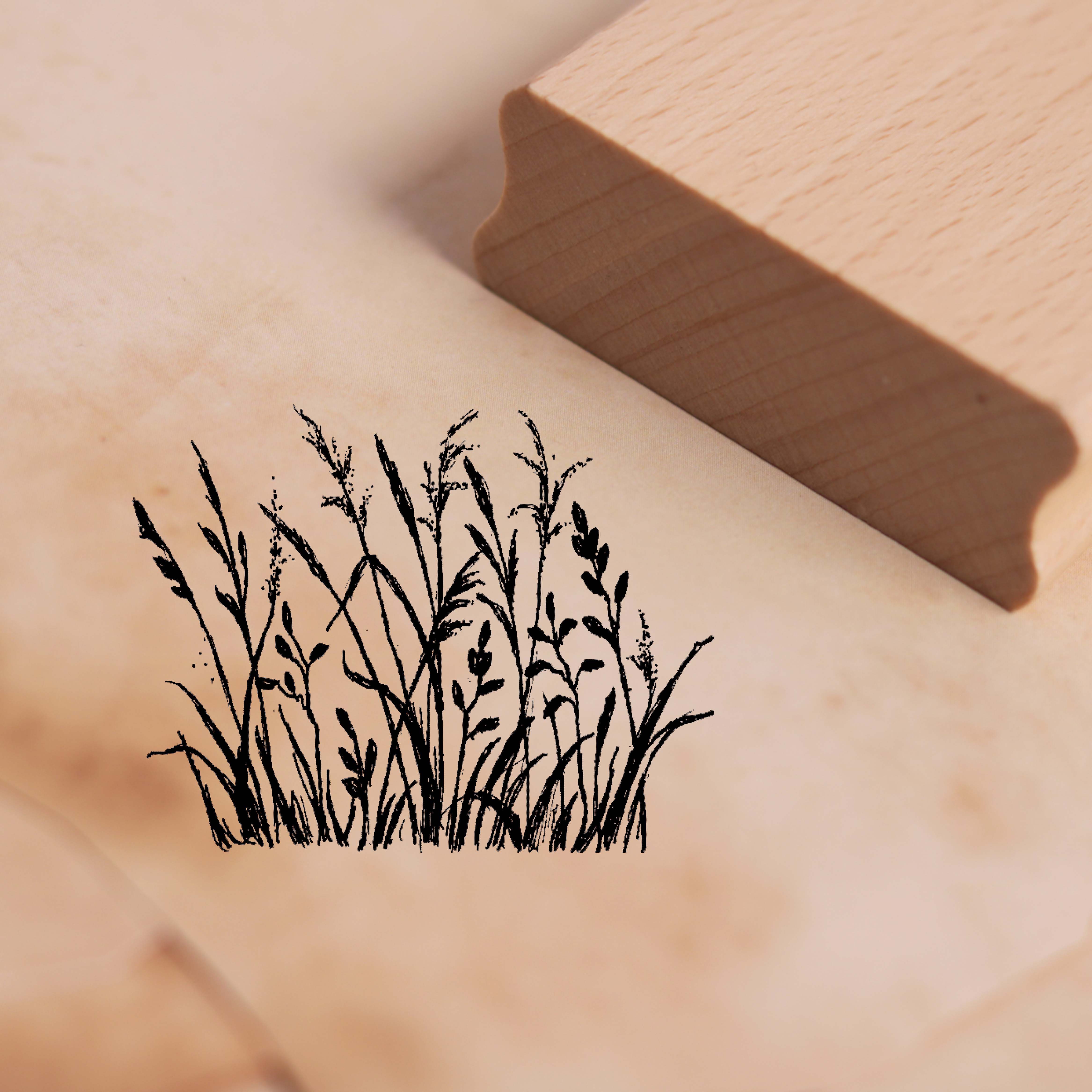 Motivstempel Gräser Natur Stempel Gras Wiese 48 x 37 mm