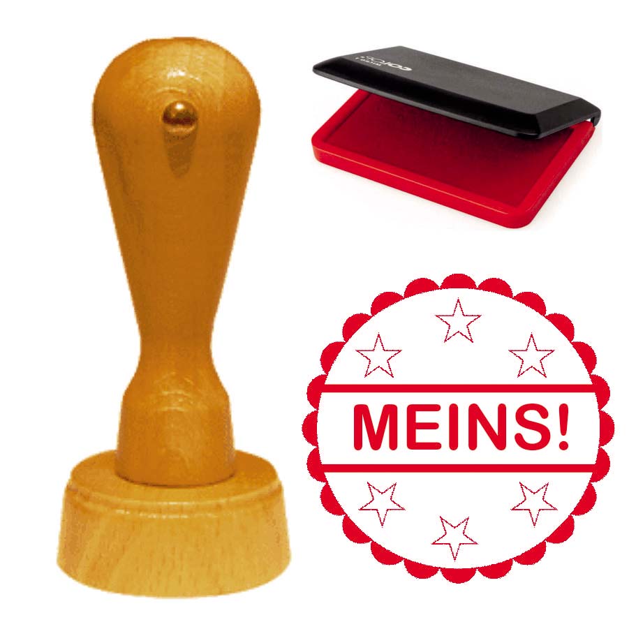 Cooler Stempel « MEINS! » inkl. Stempelkissen