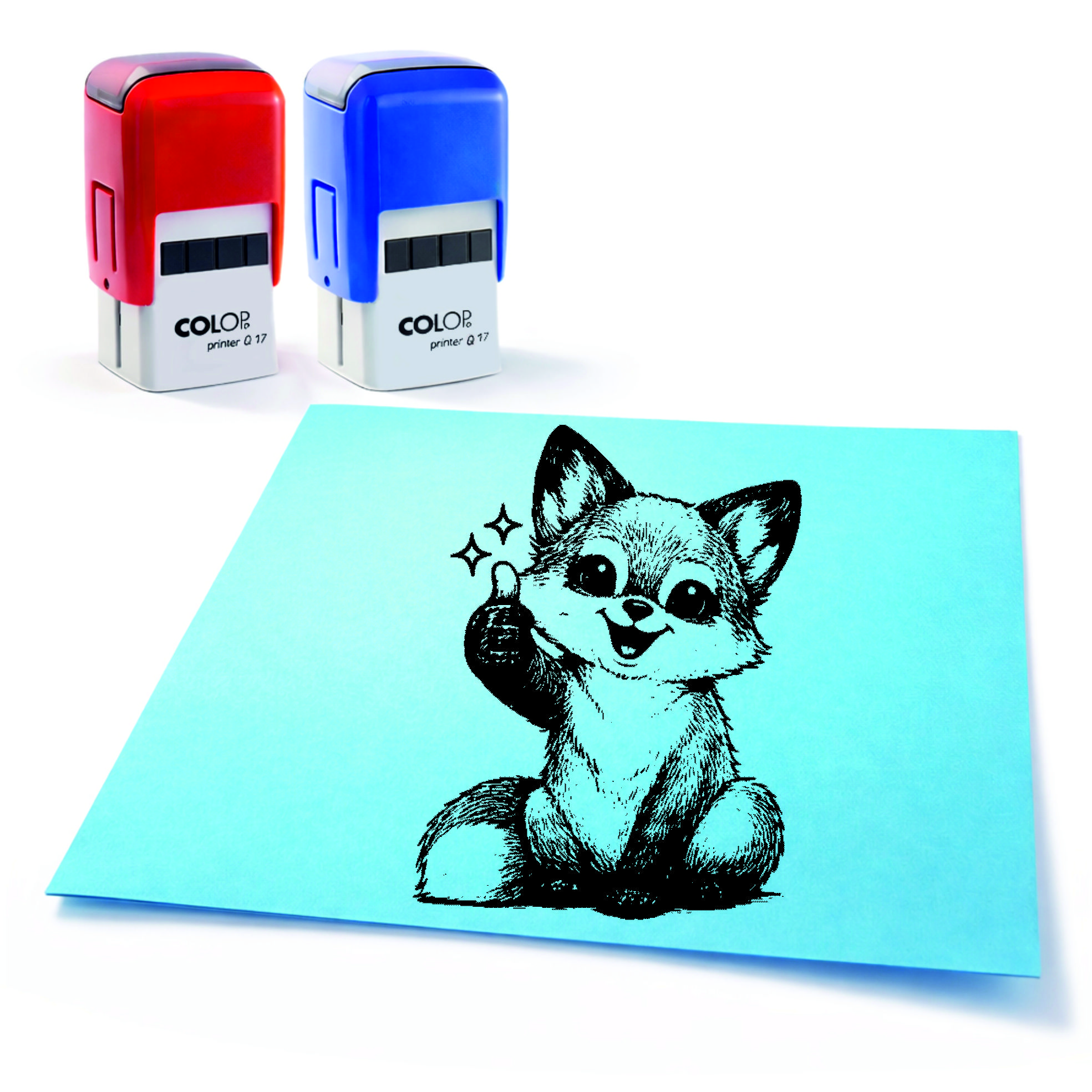  Lehrer Automatikstempel Fuchs Motivationsstempel Schüler – Tiermotive Daumen hoch – Abdruck 16 x 16 mm