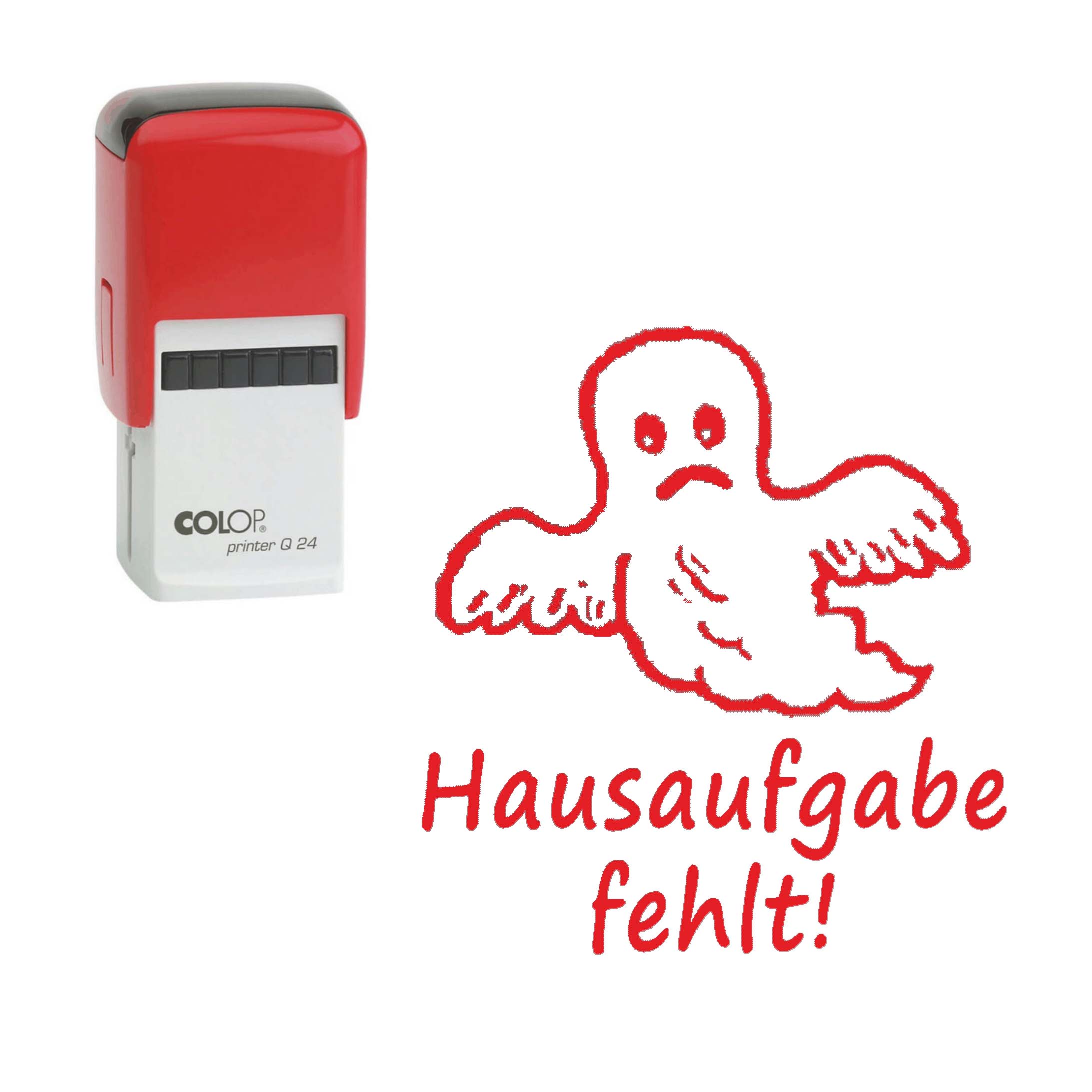 Lehrerstempel Hausaufgabe fehlt - Automatikstempel Kinder Motivstempel Geist 24 x 24 mm