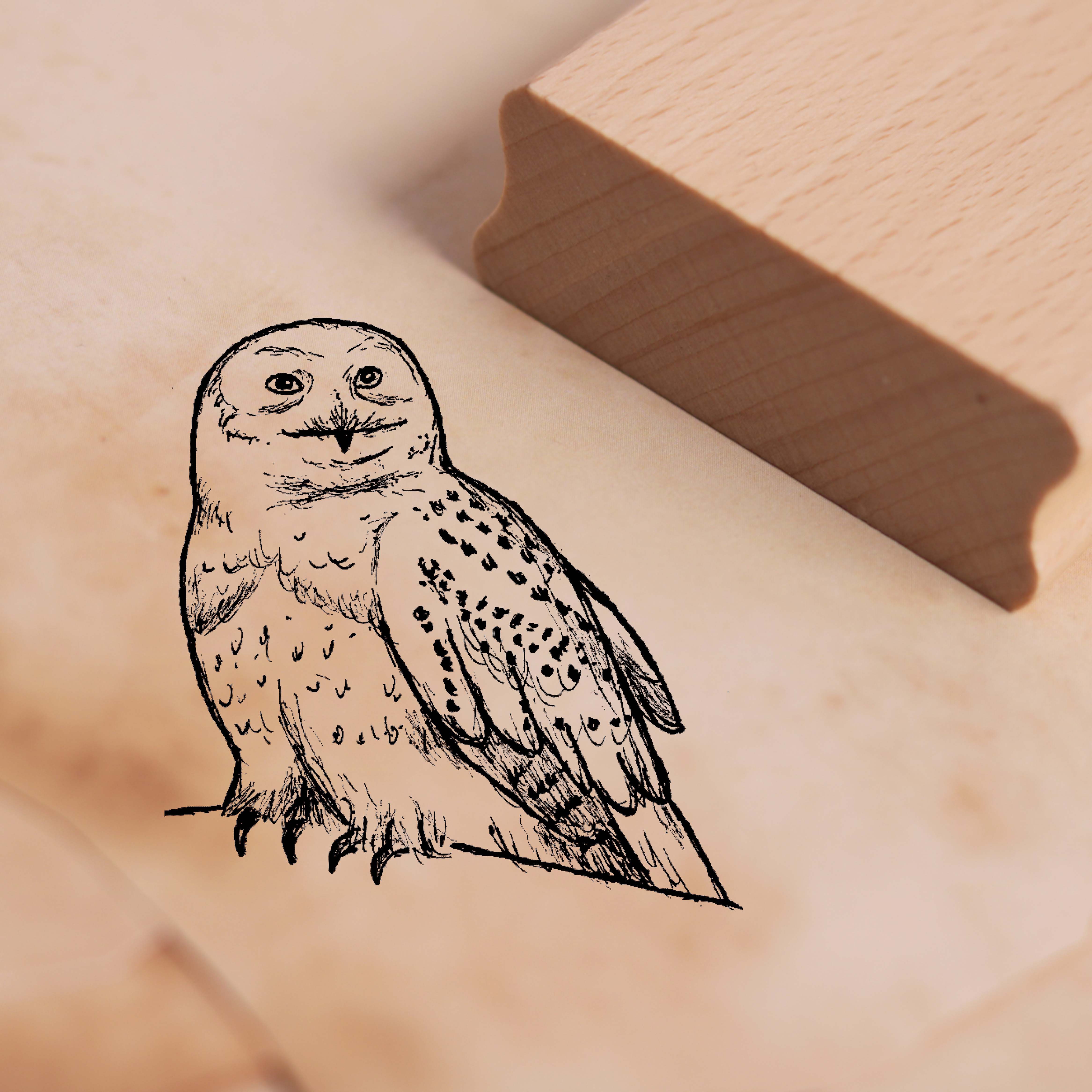 Motivstempel Schnee-Eule Stempel 46 x 48 mm