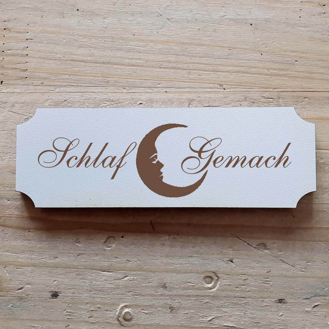 Selbstklebendes Schild « Schlafgemach » mit Motiv
