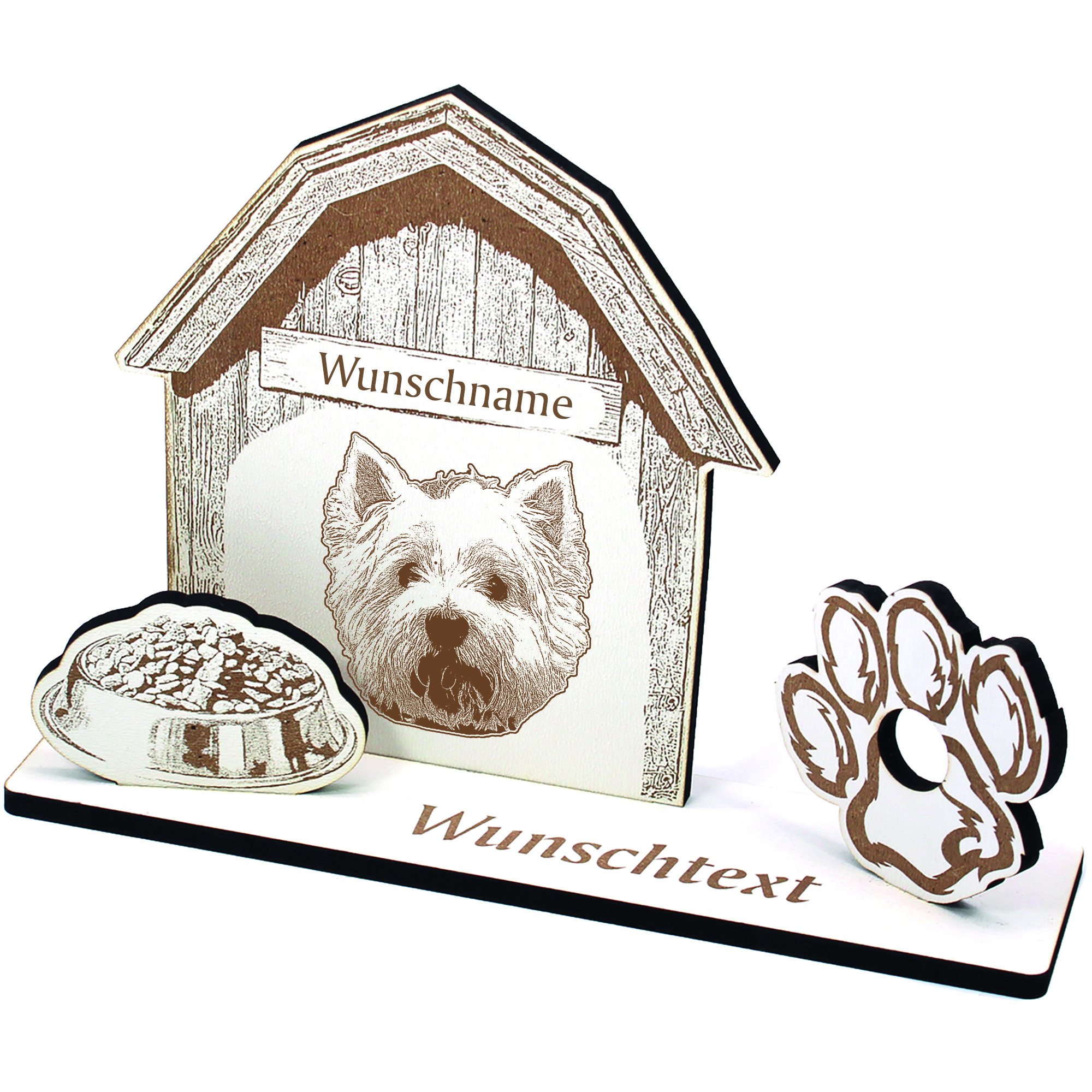 Geldgeschenk Hund West Highland White Terrier  - personalisiert 20x14cm