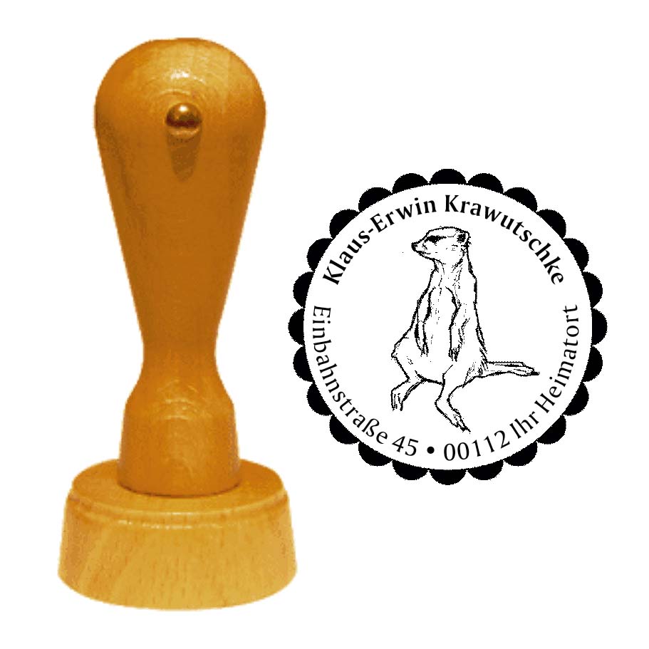 Adressenstempel « ERDMÄNNCHEN 02 » mit persönlichem Wunschtext