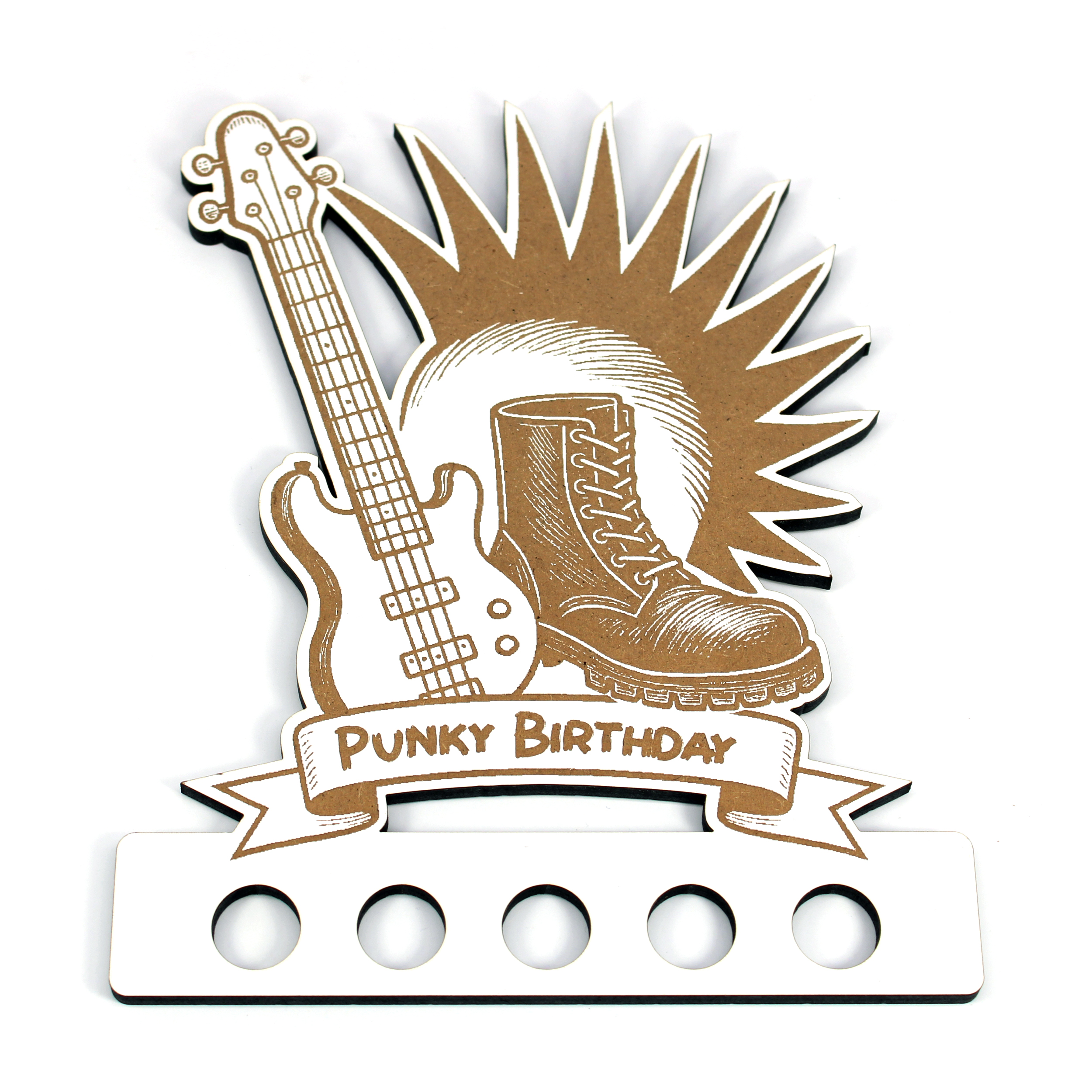 Geldgeschenk Punk Geburtstag - 15cm x 18cm - Punky Birthday - E-Bass, Stiefel & Stachelfrisur