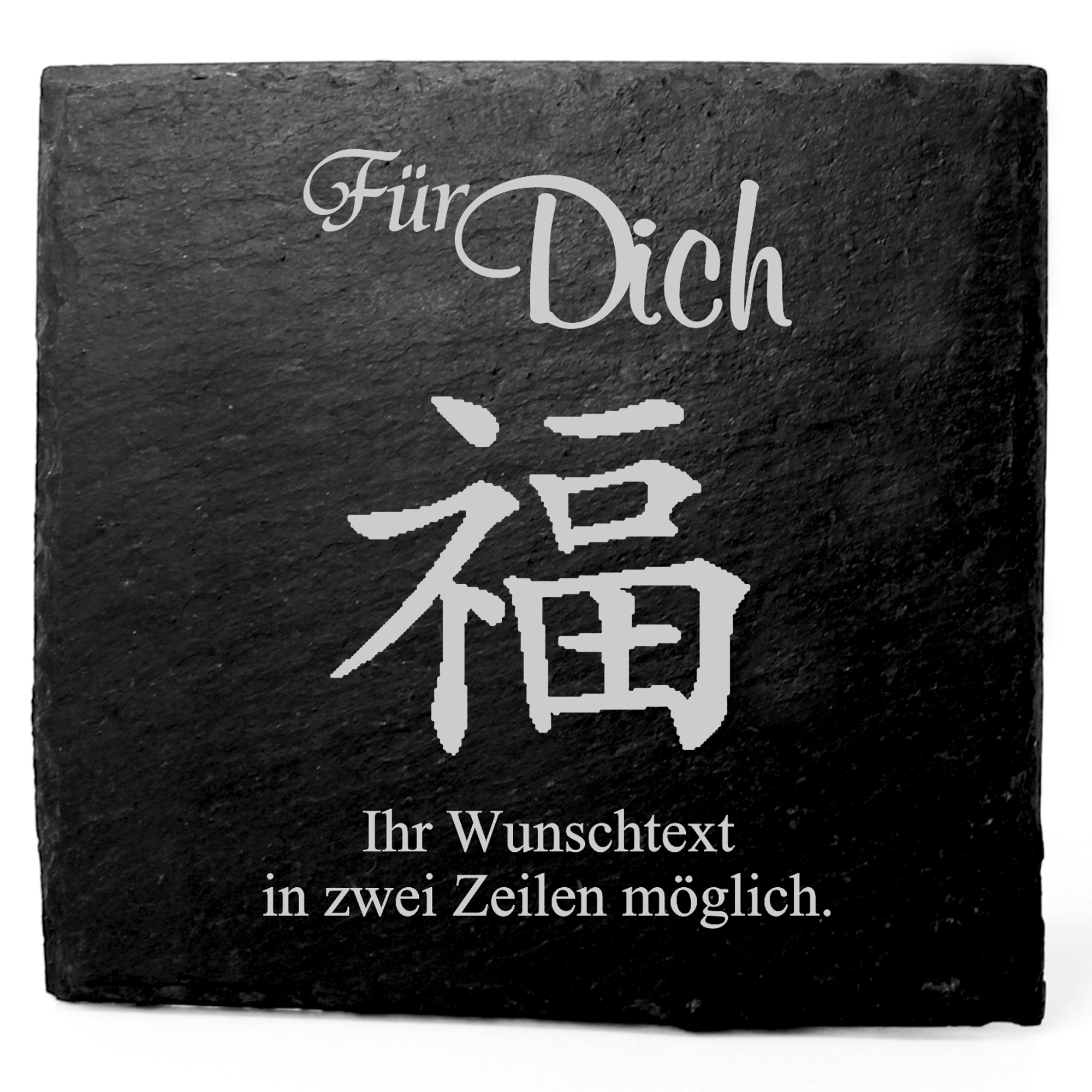 Deko Schiefer Untersetzer personalisiert Glück - Für Dich - 11x11cm