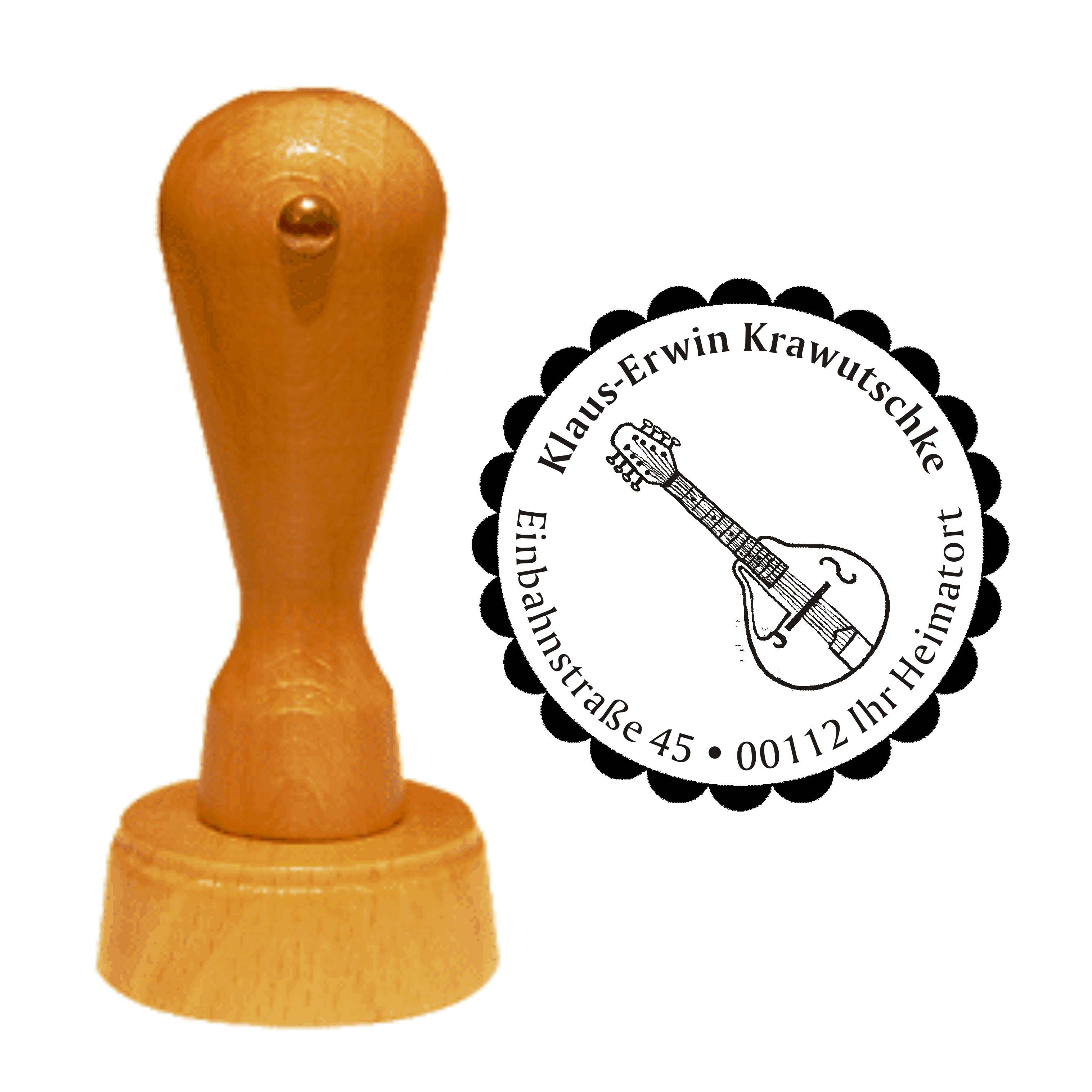 Adressenstempel « MANDOLINE 02 » Stempel Ø 40 mm