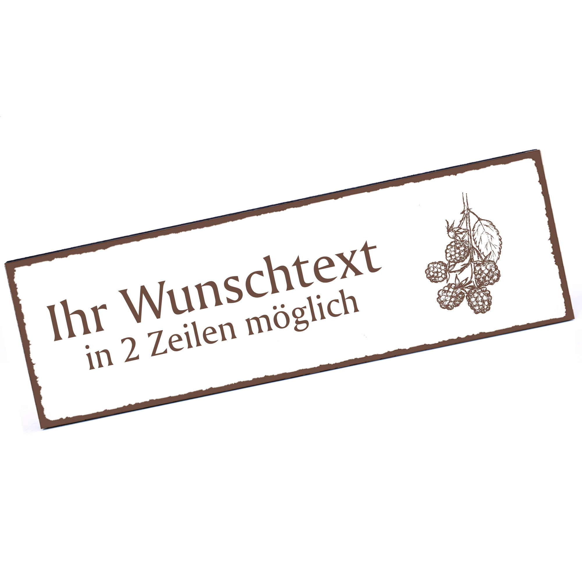 Türschild Brombeere  Namensschild personalisiert mit Gravur - 150mm x 50mm - selbstklebend