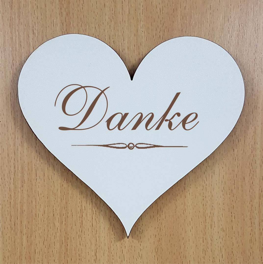 Shabby Herz « DANKE » selbstklebendes Türschild