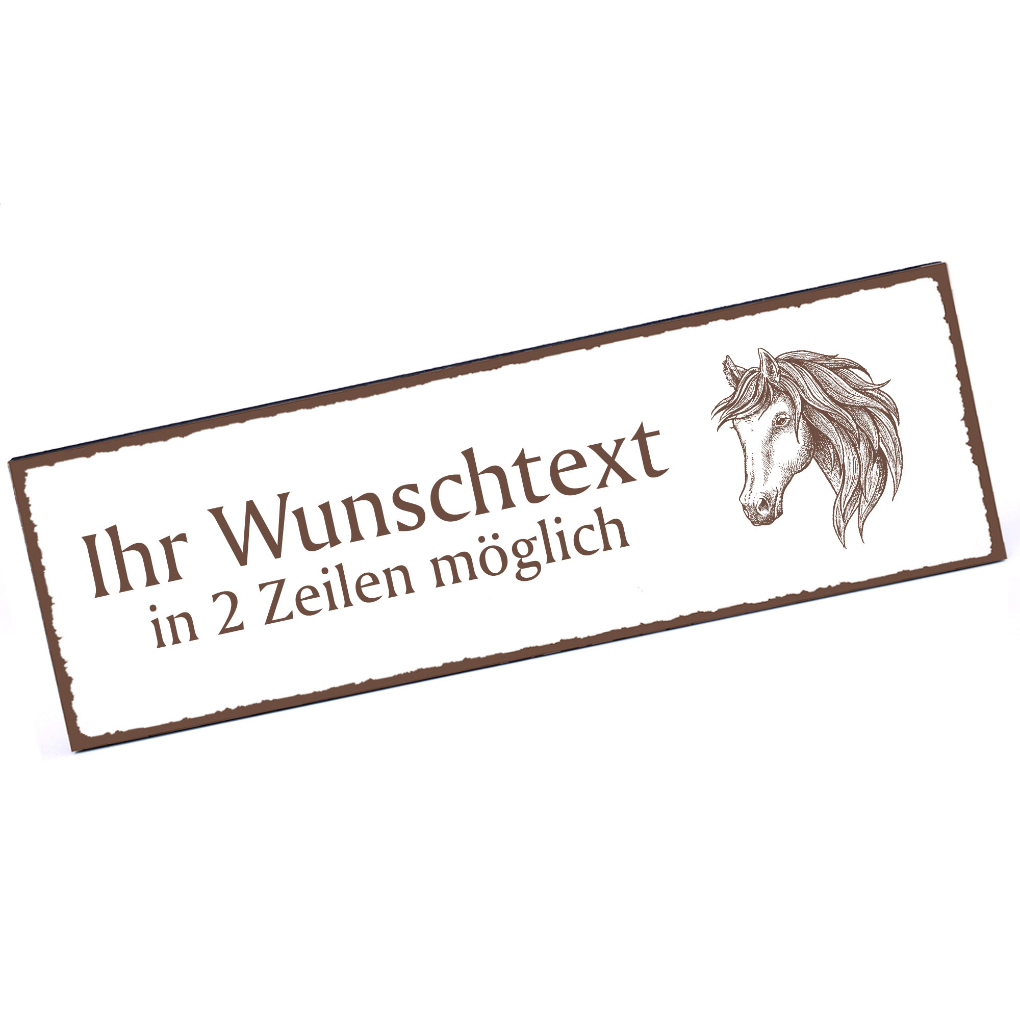 Türschild Andalusier Pferd  Namensschild personalisiert mit Gravur - 150mm x 50mm - selbstklebend