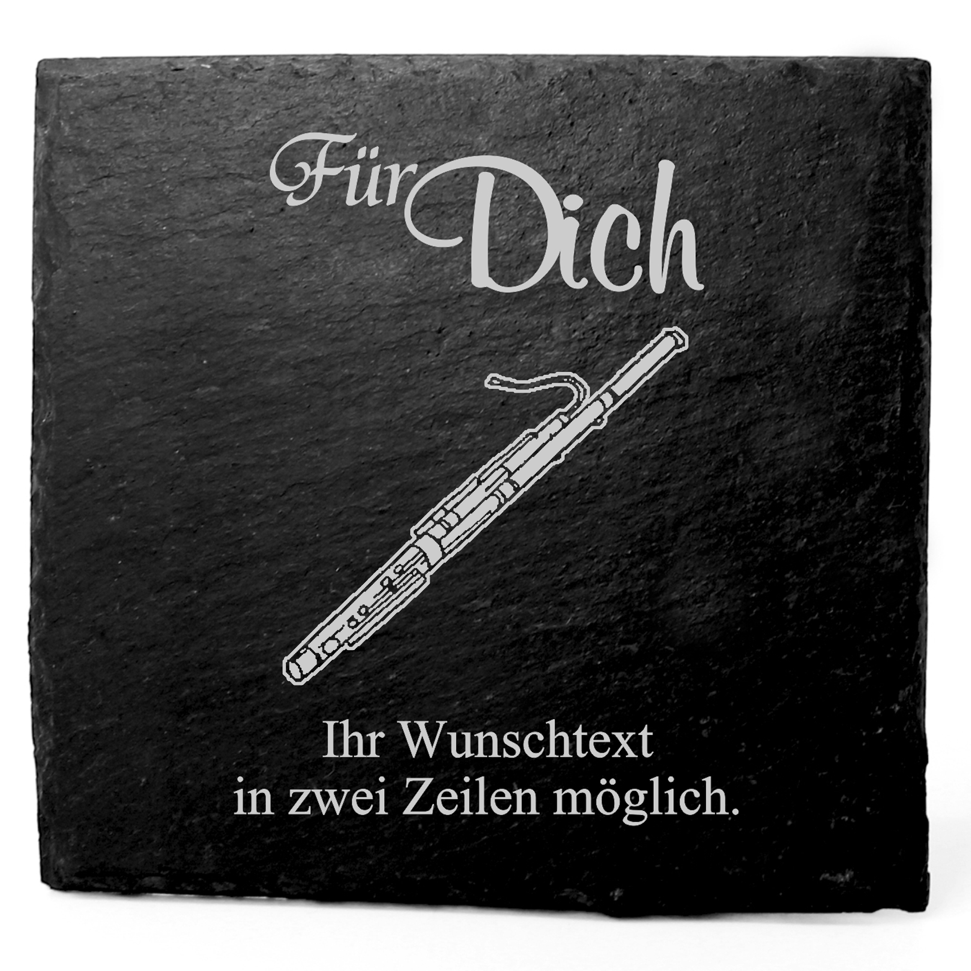 Deko Schiefer Untersetzer personalisiert Fagott - Für Dich - 11x11cm
