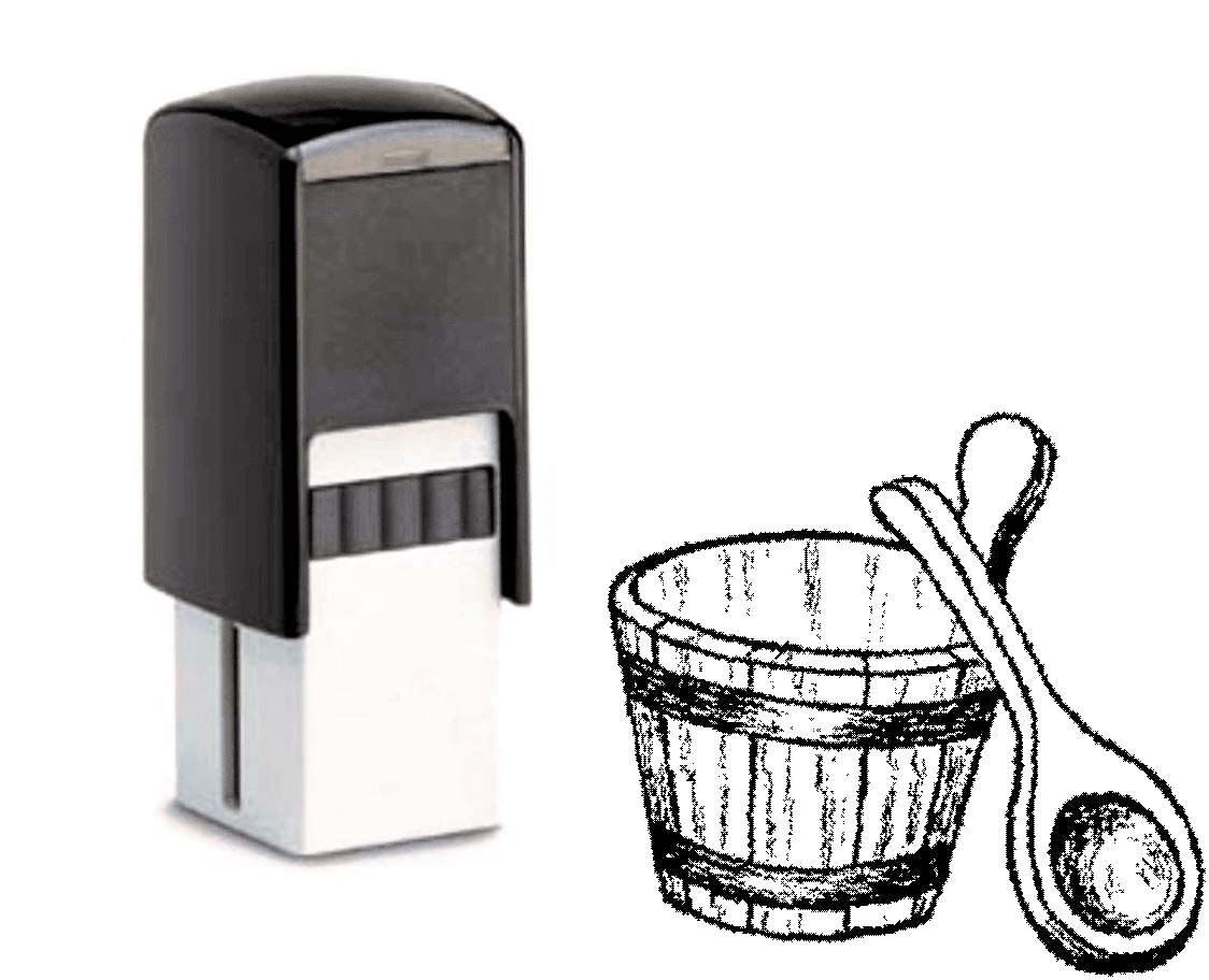 Bonuskartenstempel Stempel mit Motiv Sauna Aufguß saunieren Treuekarten Kundenkarten 10 x 10 mm