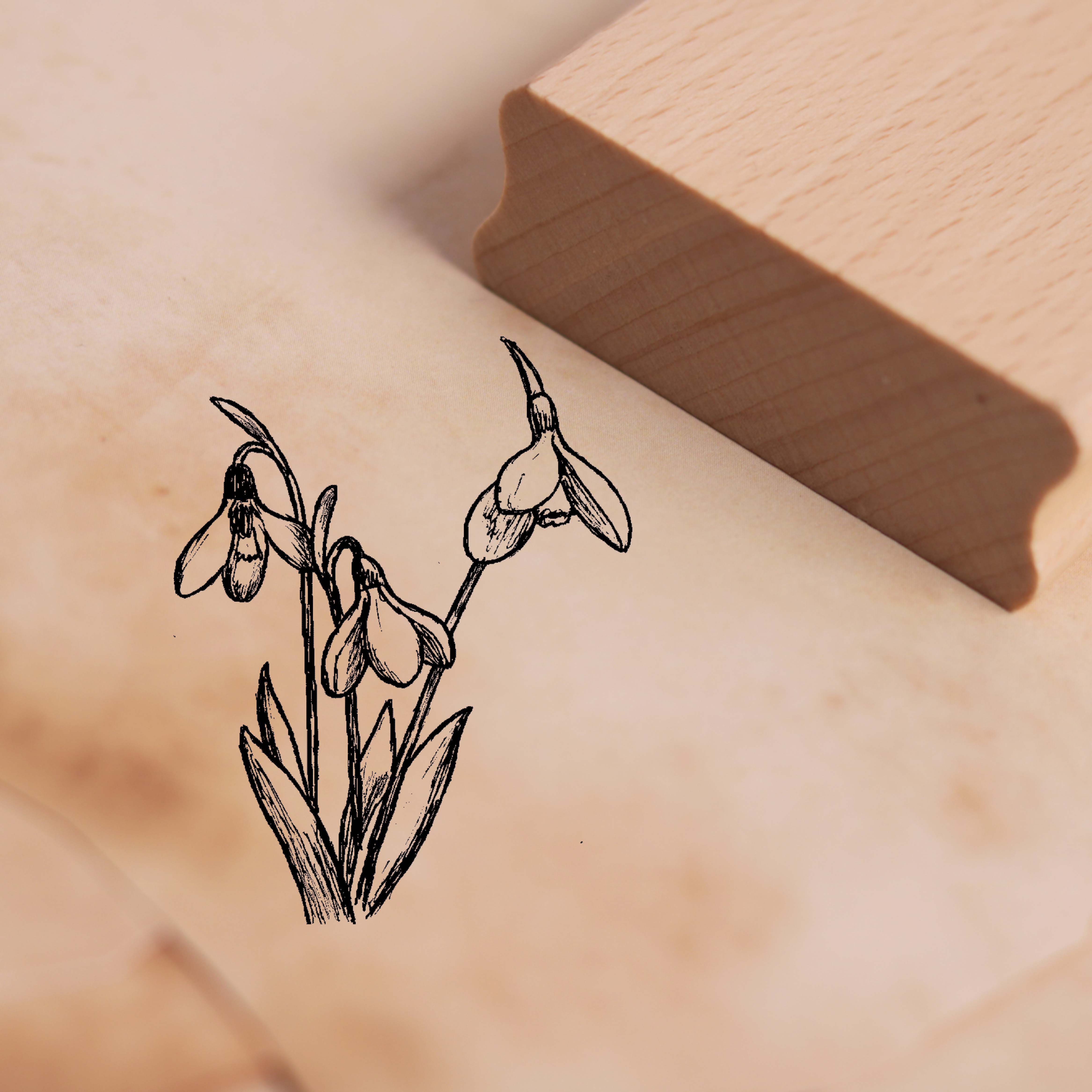 Motivstempel Schneeglöckchen Stempel Frühblüher 38 x 48 mm