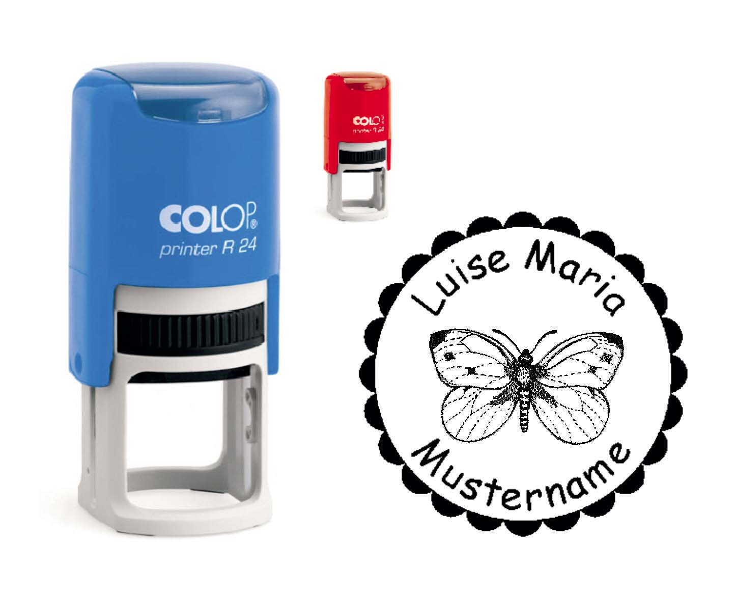 Kinderstempel « Schmetterling » mit persönlichem Namen