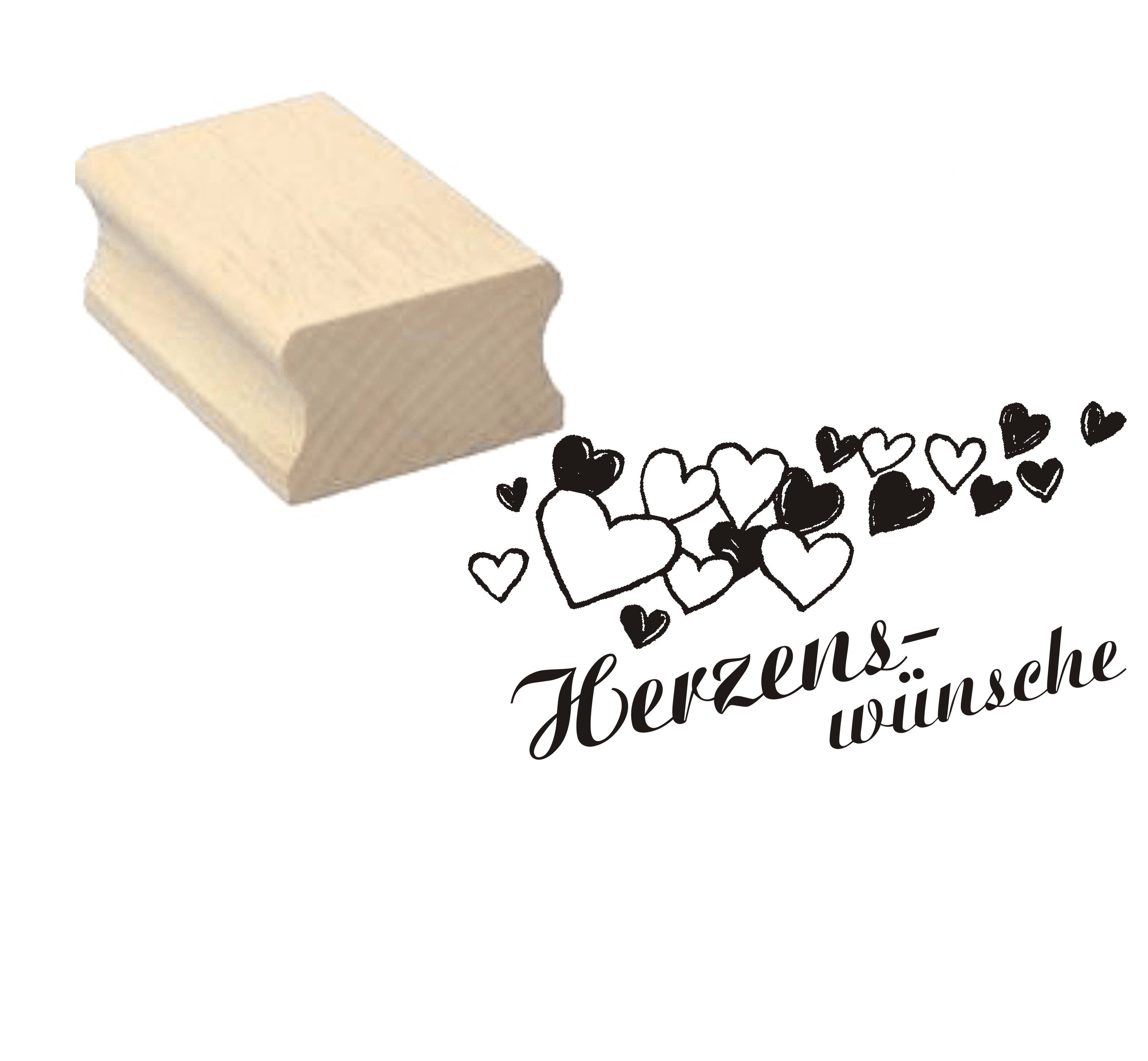 Stempel « Herzenswünsche » Herzen - Motivstempel 50 x 30 mm